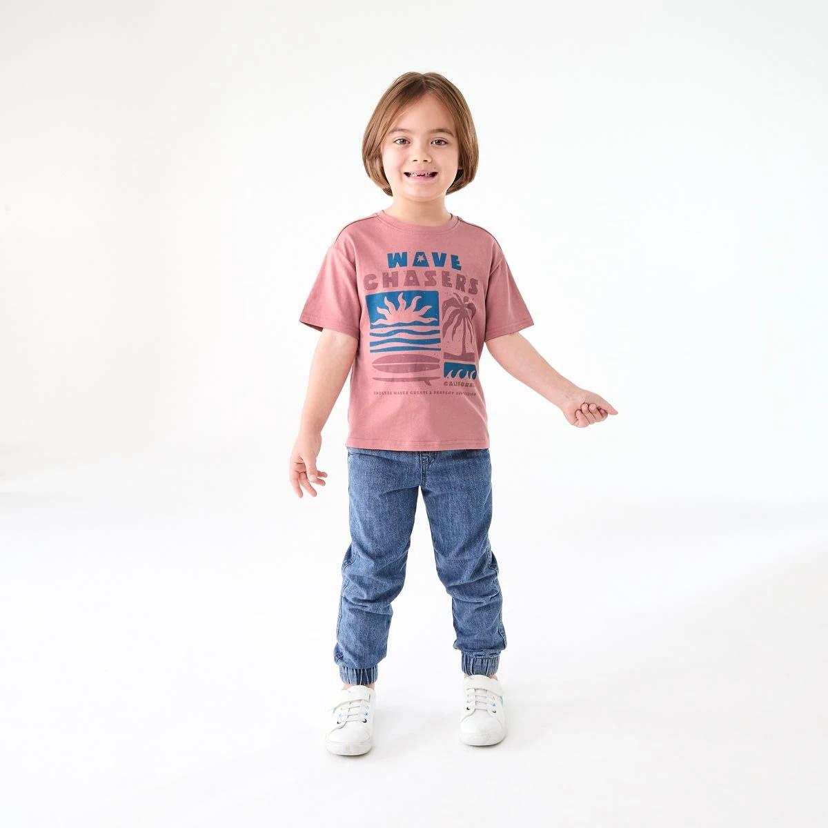 5 Chest Print T-shirt WAVE CHASERS WASHED CLAY, 5 of 6
