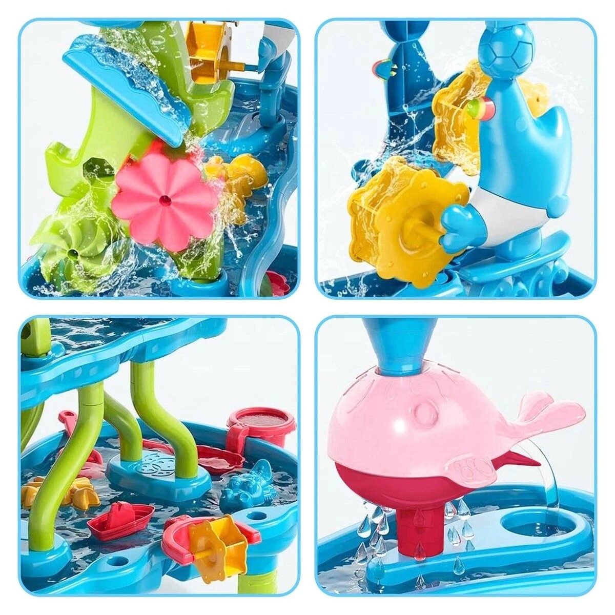 2 AUSWAY Sand Water Play Table 4 Tier Waterfall Pool Toys Set, 2 of 3