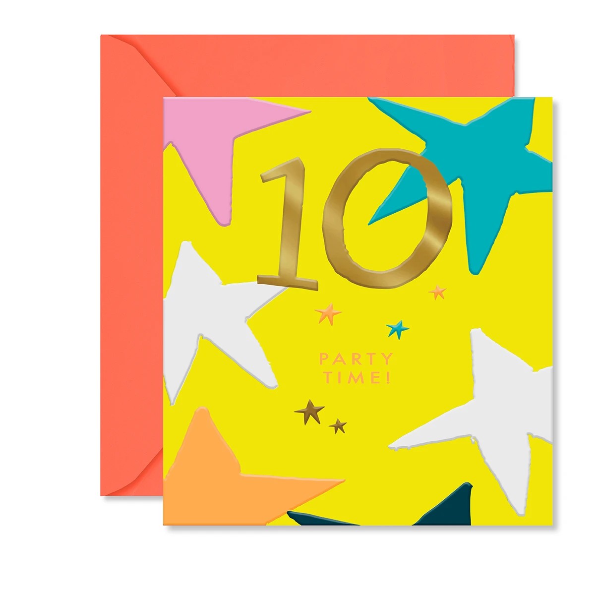 1 Hallmark 10th Birthday Card - Neon, 1 of 3