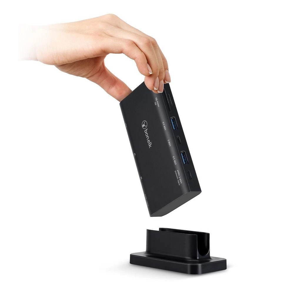 3 Bonelk Desktop Series 9-in-1 USB-C Multiport Hub Black, 3 of 5