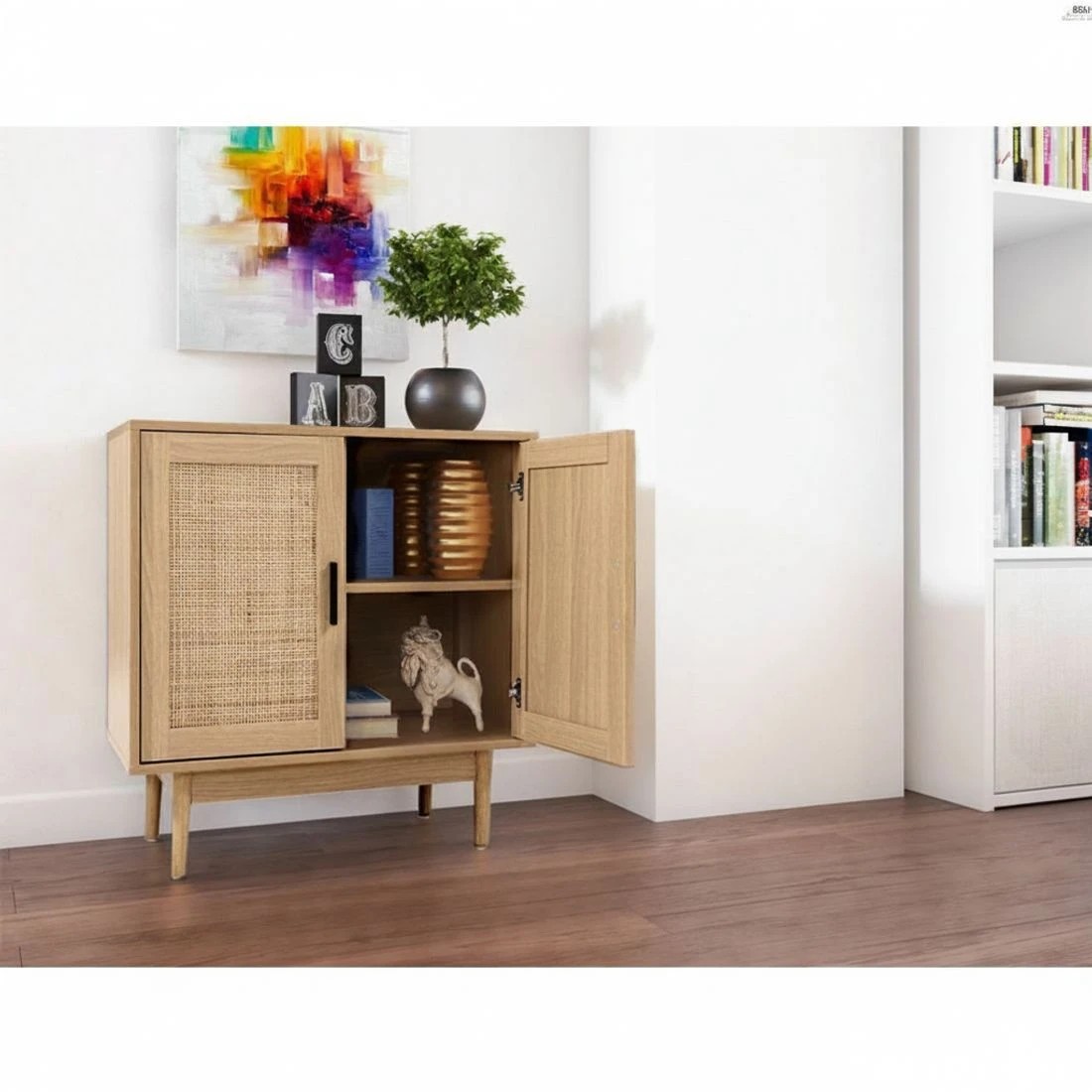 7 Artiss Rattan Buffet Sideboard 2 Doors - Brown, 7 of 8