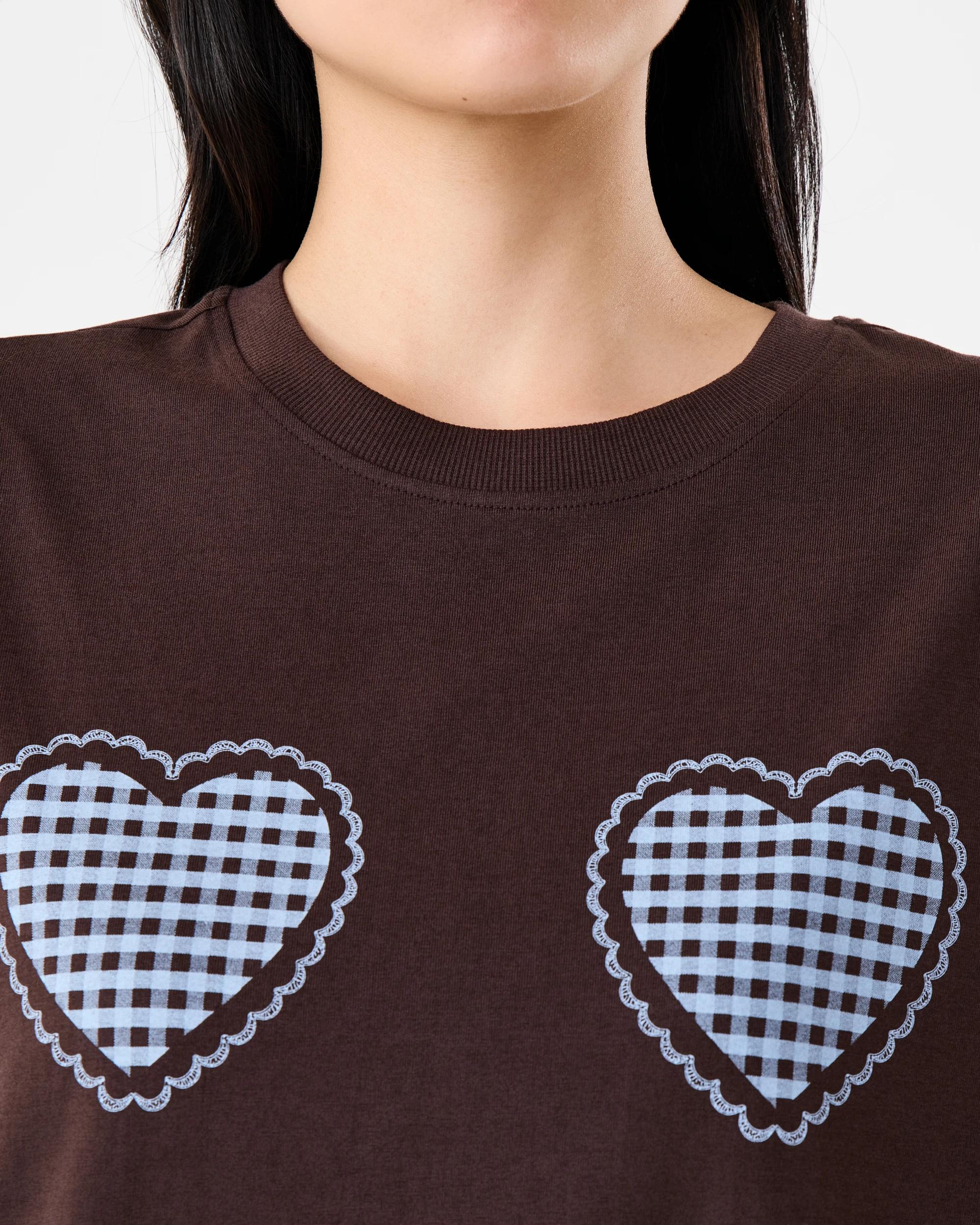 5 Short Sleeve Oversized Boyfriend T-shirt Ging Heart, 5 of 6