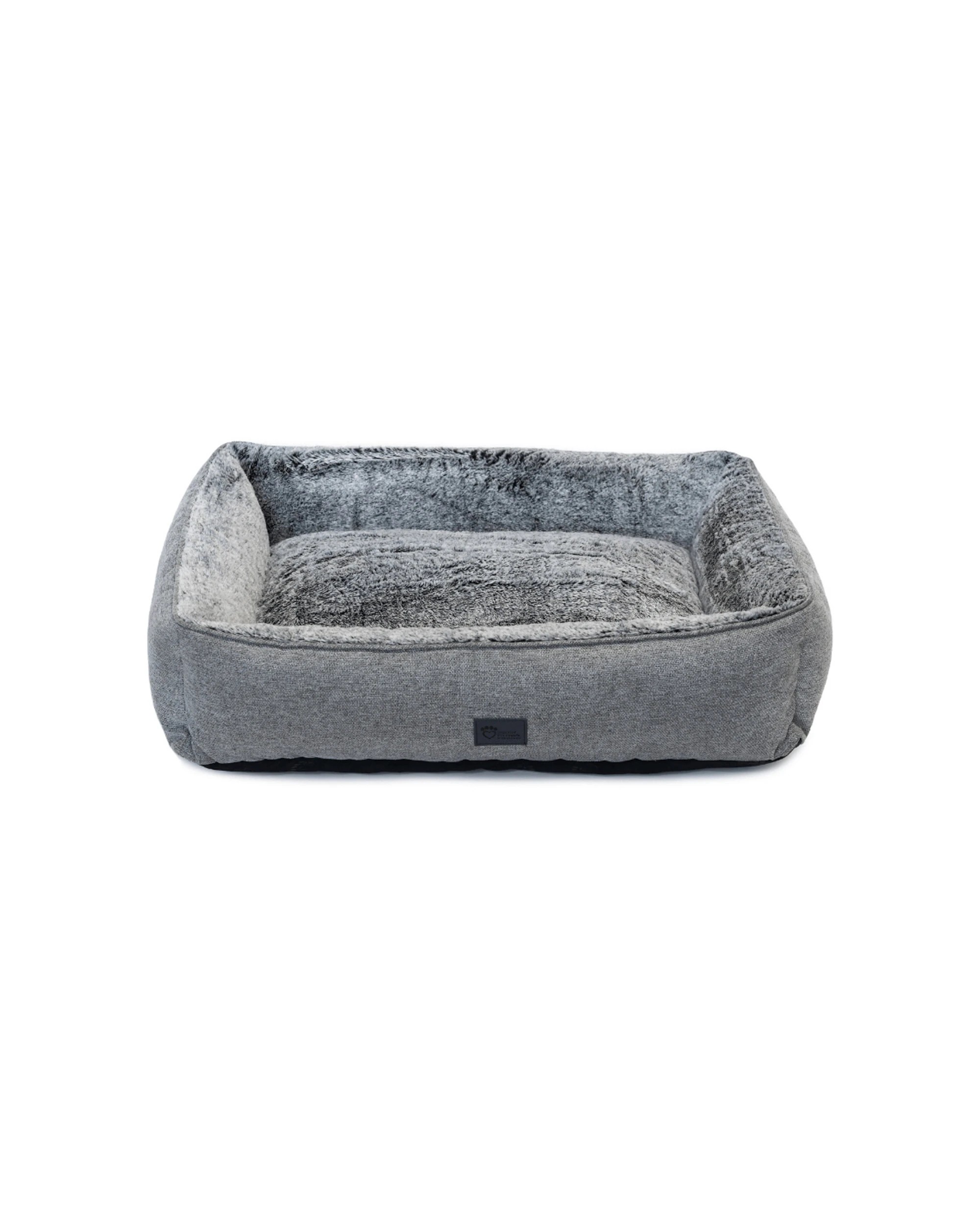 1 Superior Pet Goods Dog Lounger Artic Faux Fur Small - Washable Dog Bed - Grey, 1 of 4