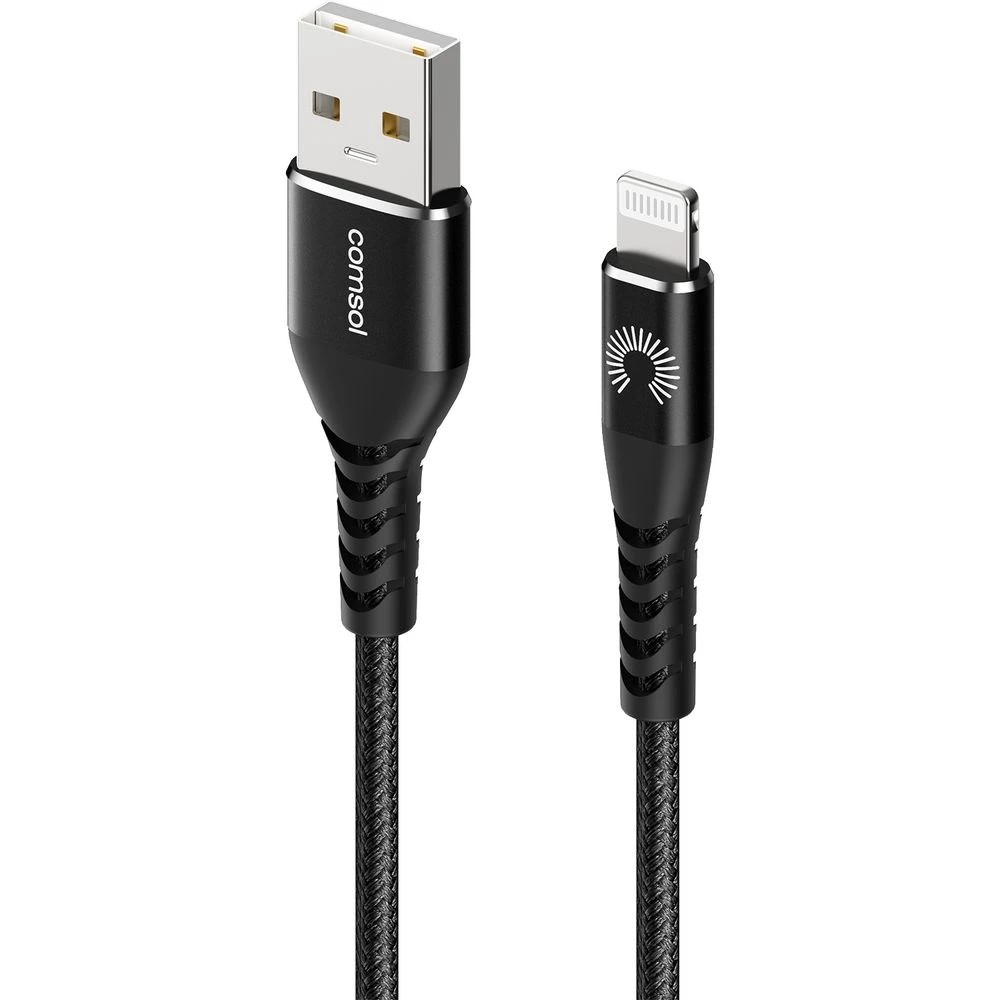 4 Comsol Kevlar Lightning to USB-A MFi Cable 2m Black, 4 of 7