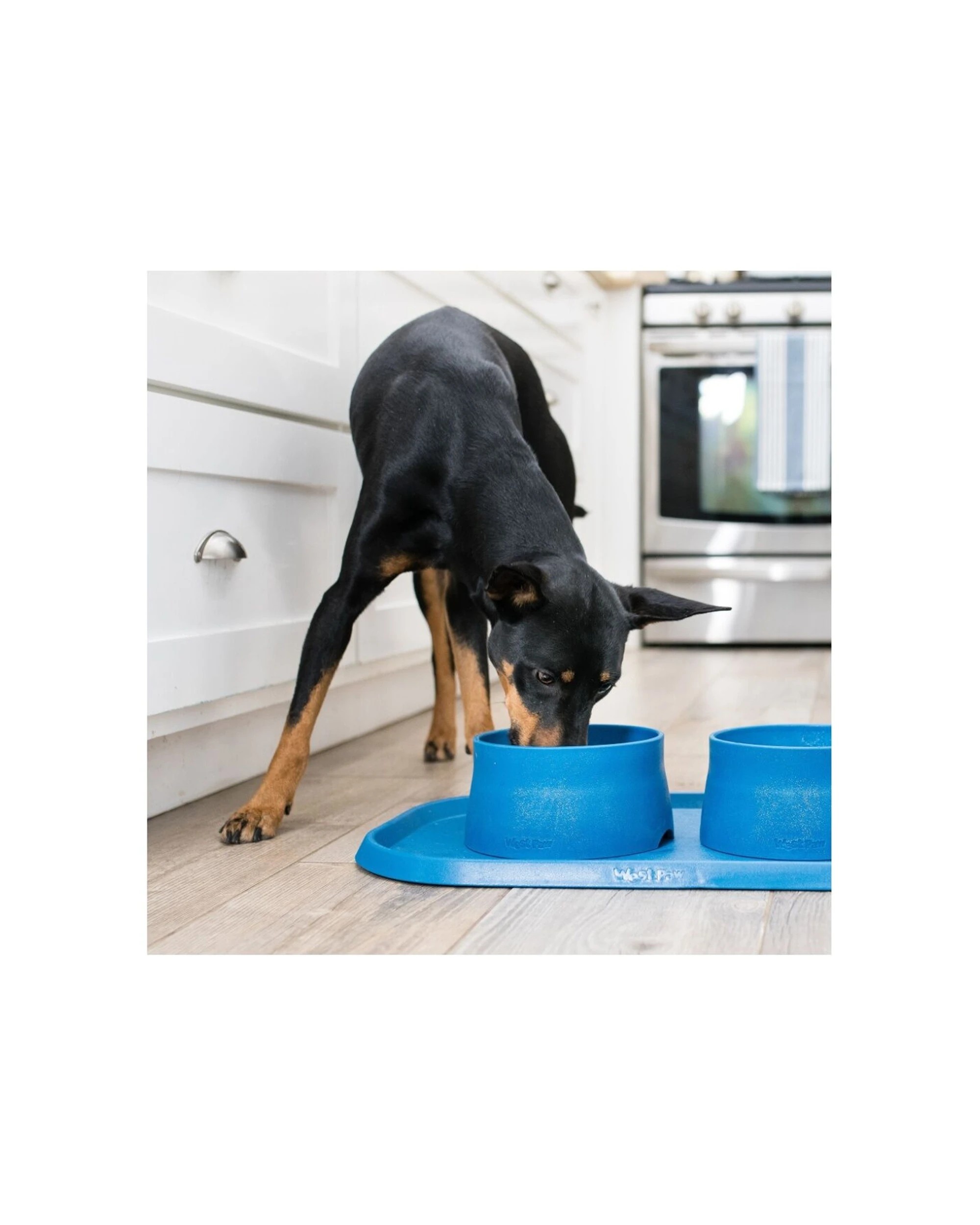 2 West Paw Non-Slip Dog Feeding Placemat Raised Edges Dishwasher Safe Seaflex - Red, 2 of 3