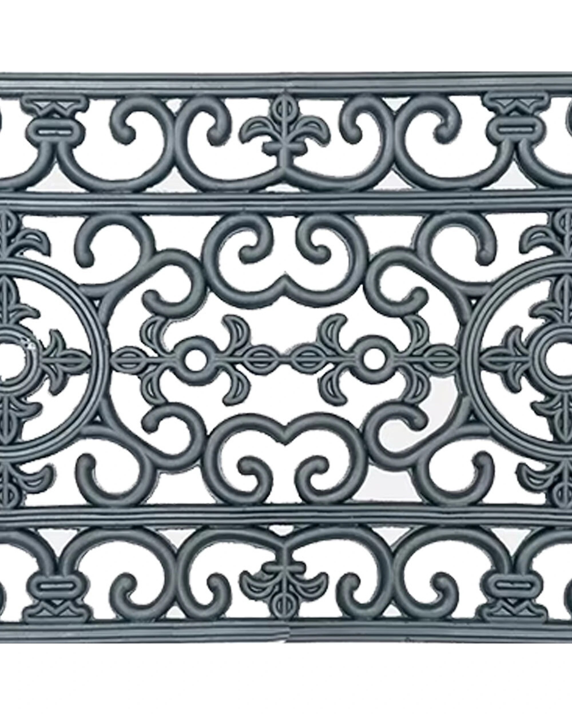 2 Solemate Rubber Filigree Wide Outdoor Doormat 45x120cm - Charcoal, 2 of 3