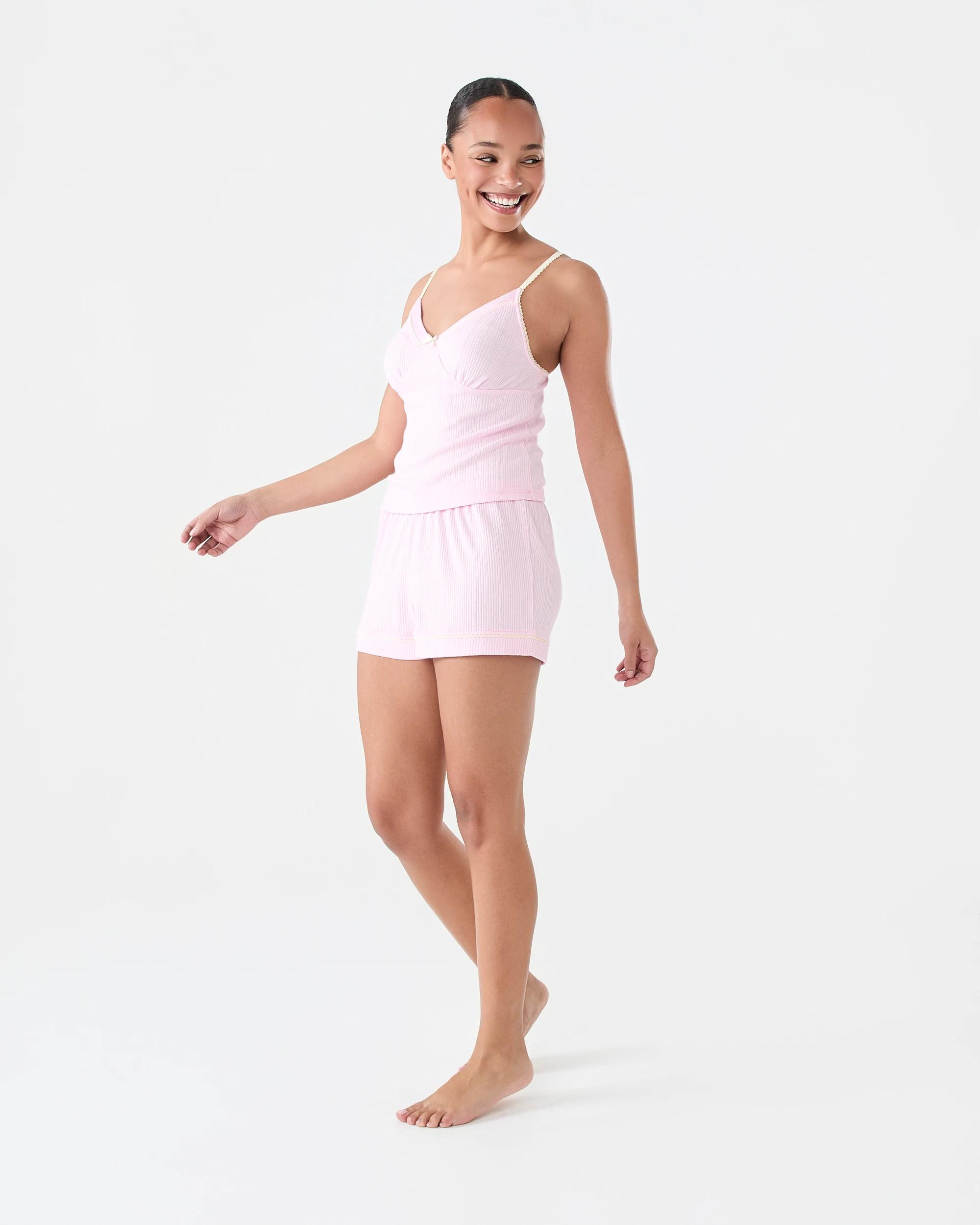 2 Pointelle Rib Cami Pkldy Pink, 2 of 7