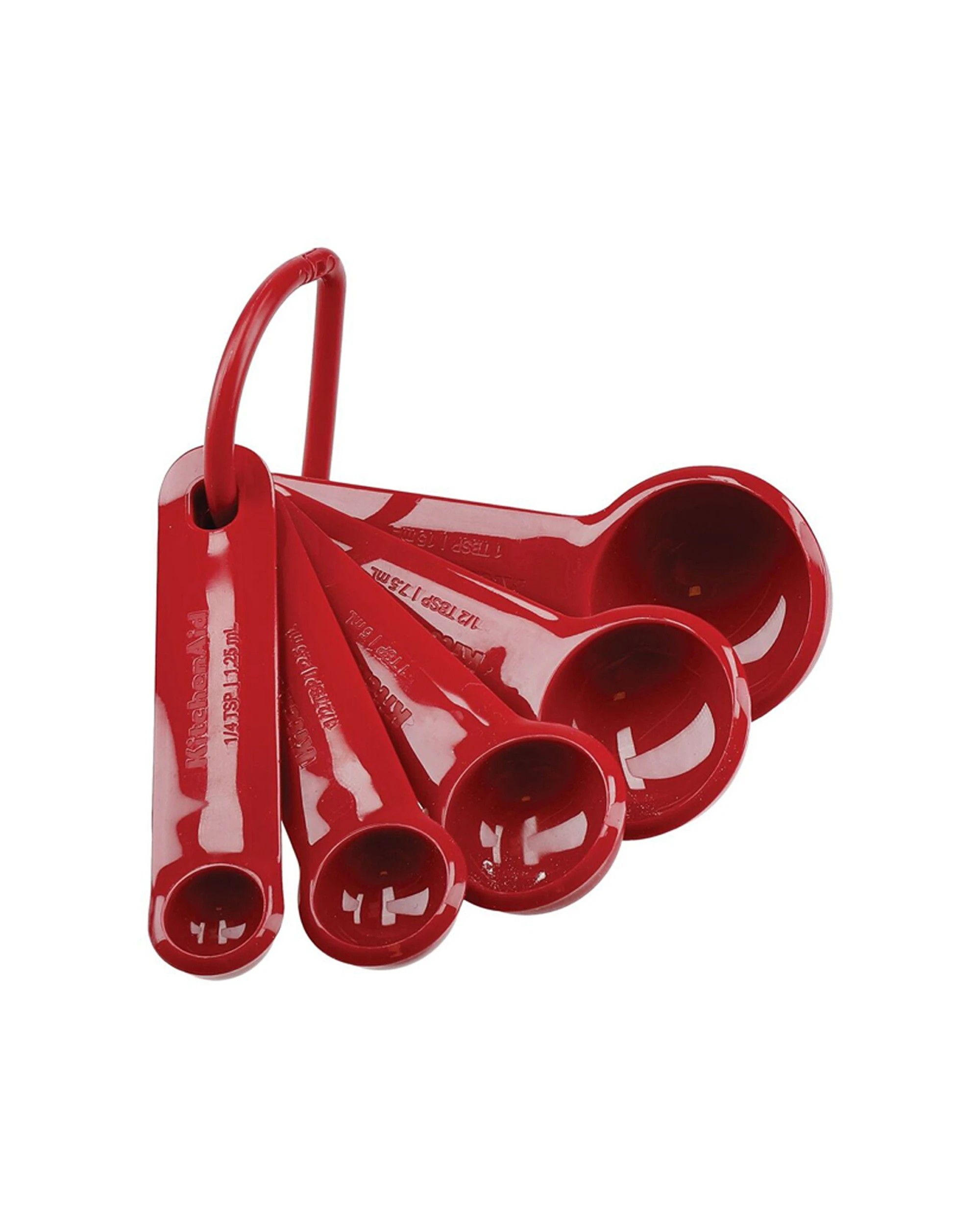 3 KitchenAid Plastic Measuring Spoons Set 3x5pc Nesting Dishwasher Safe - Red, 3 of 4