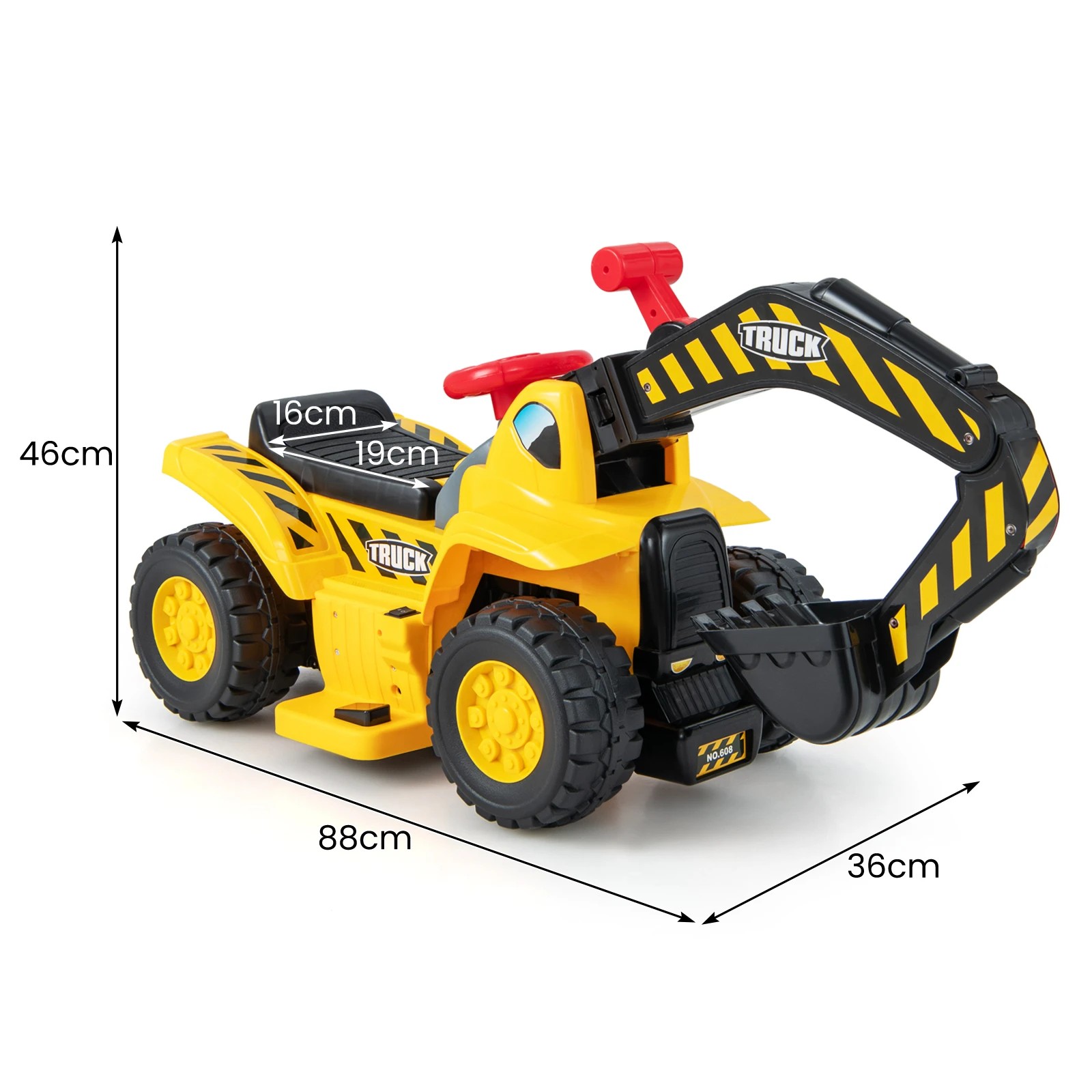 5 Costway Ride On Excavator Car Electric Diggers Truck, 5 of 5