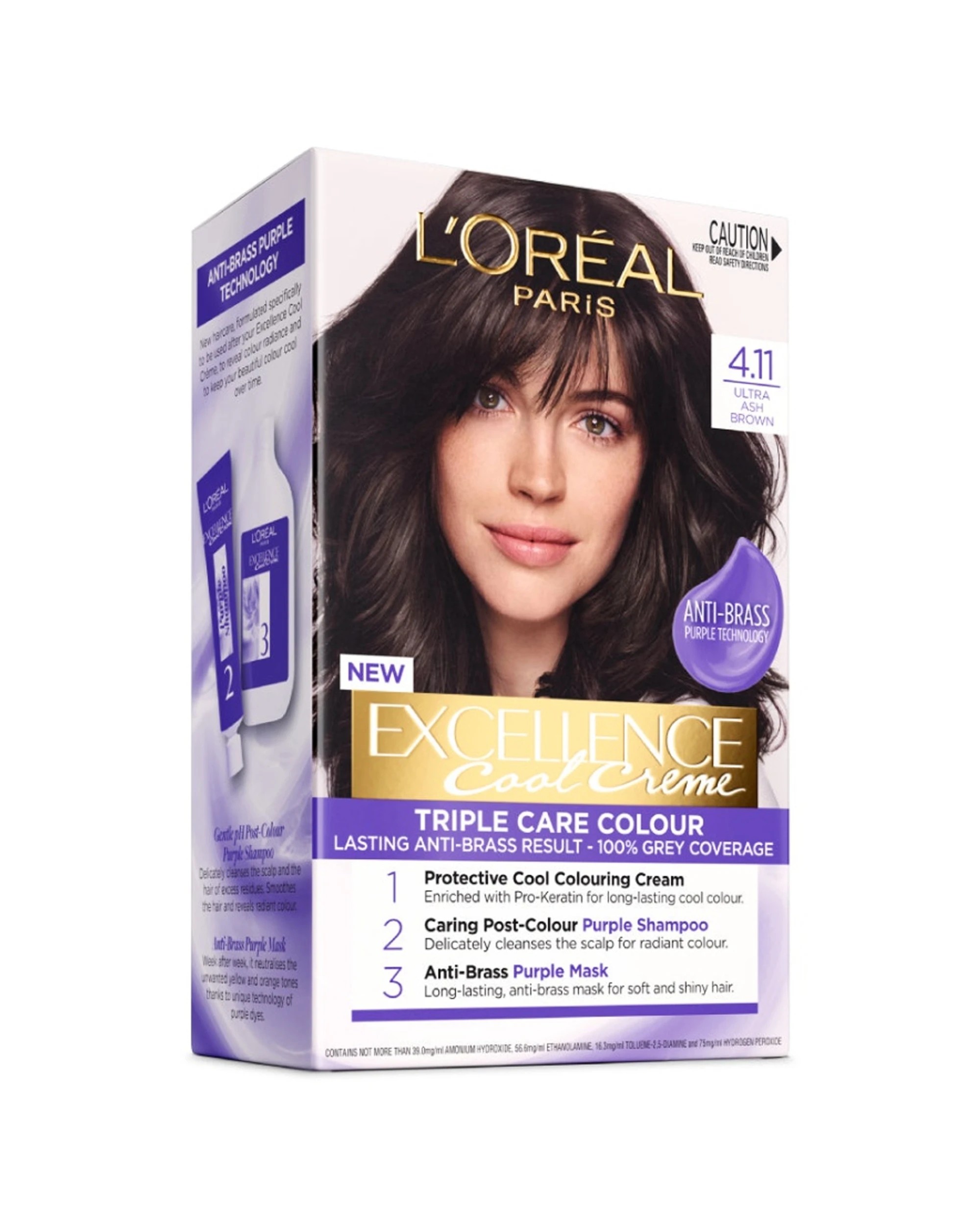 1 Loreal Excellence Cool Crème 4.11 Ultra Ash Brown - Brown, 1 of 1
