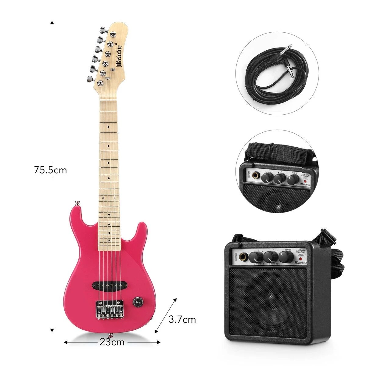 2 Melodic 30 Inch Children Kids Electric Musical Instrument Guitar w/ 5W Amp Picks, 2 of 3