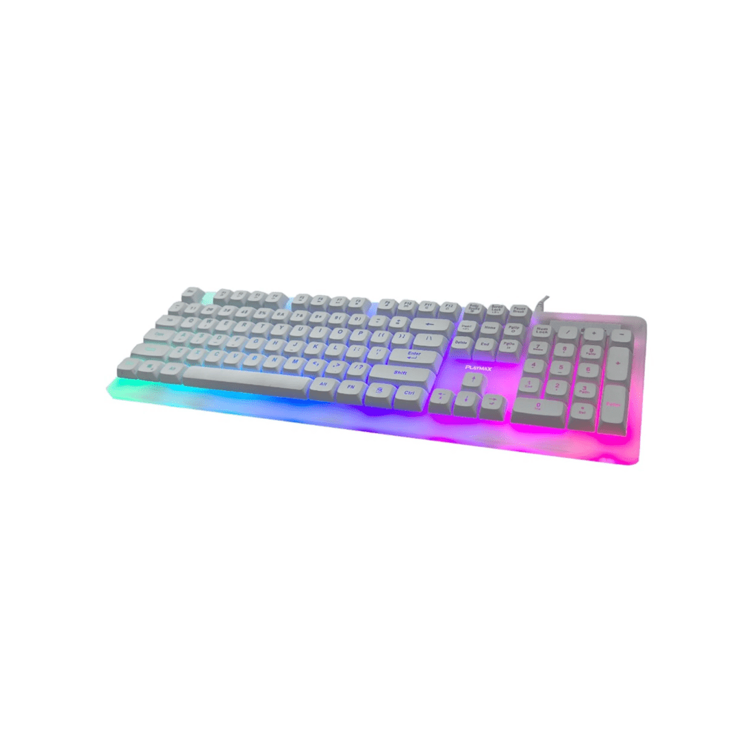 5 Playmax Aurora RGB Membrane Gaming Keyboard - White, 5 of 9