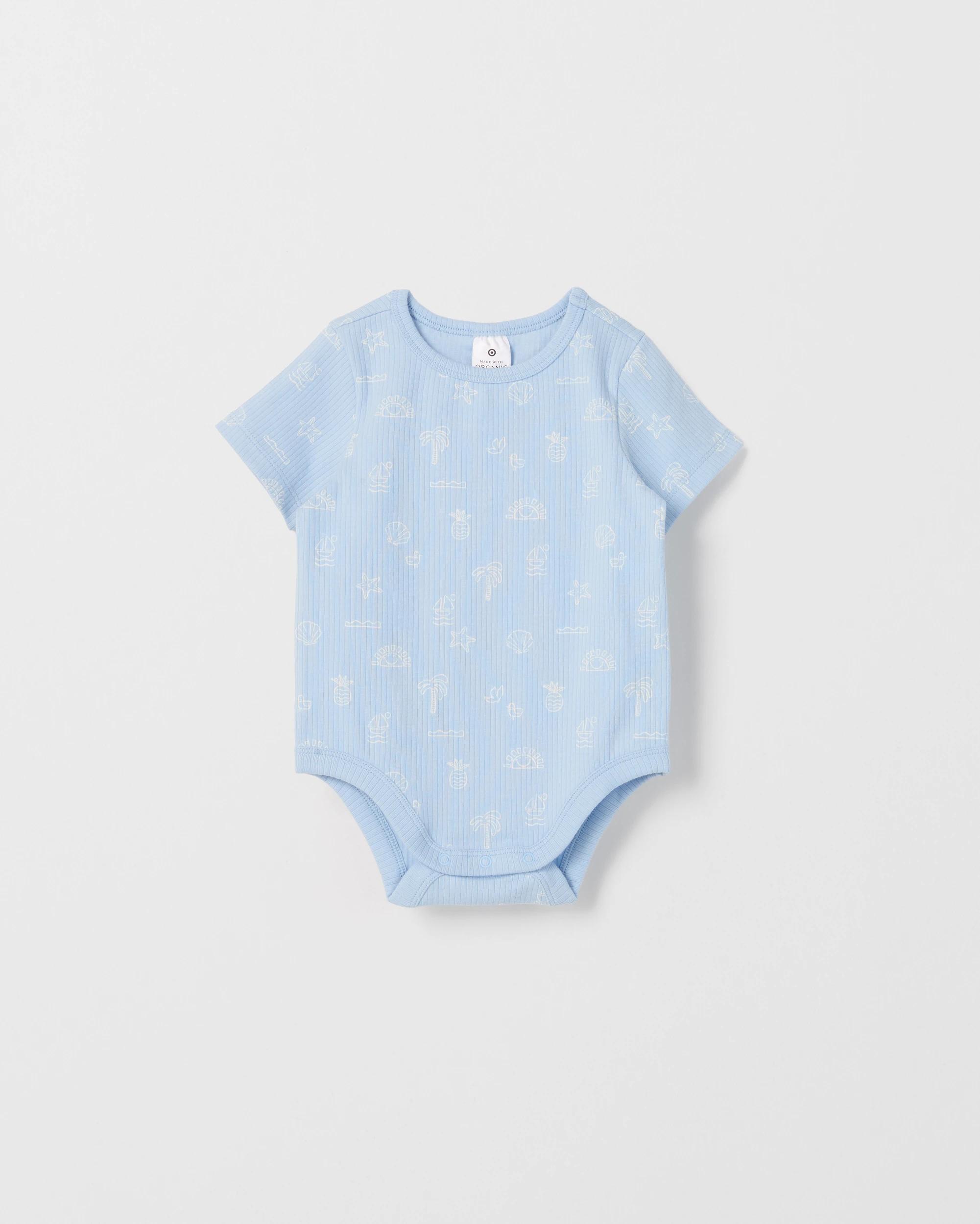 2 Target Baby Organic Cotton 3 Pack Ribbed Bodysuits COASTAL BLUE, 2 of 5