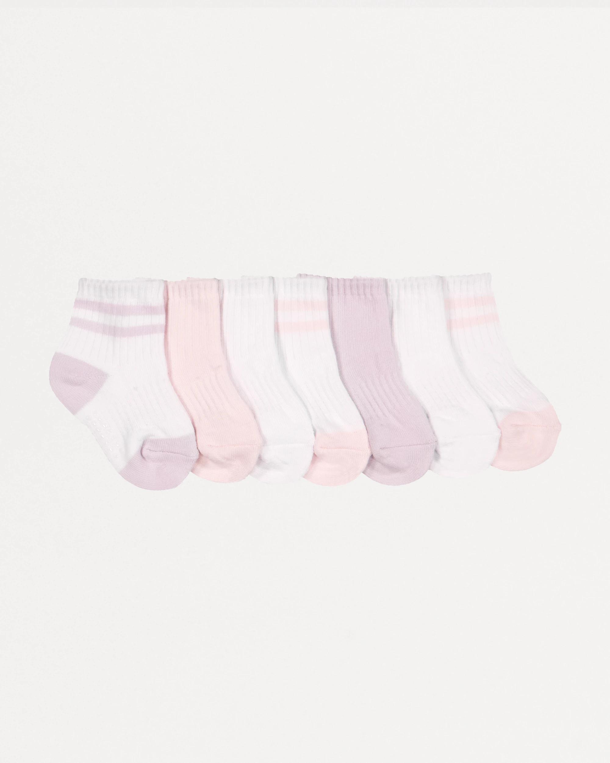 2 7 Pack Sports Quarter Crew Socks SPORTY PINK MULTI PACK, 2 of 3