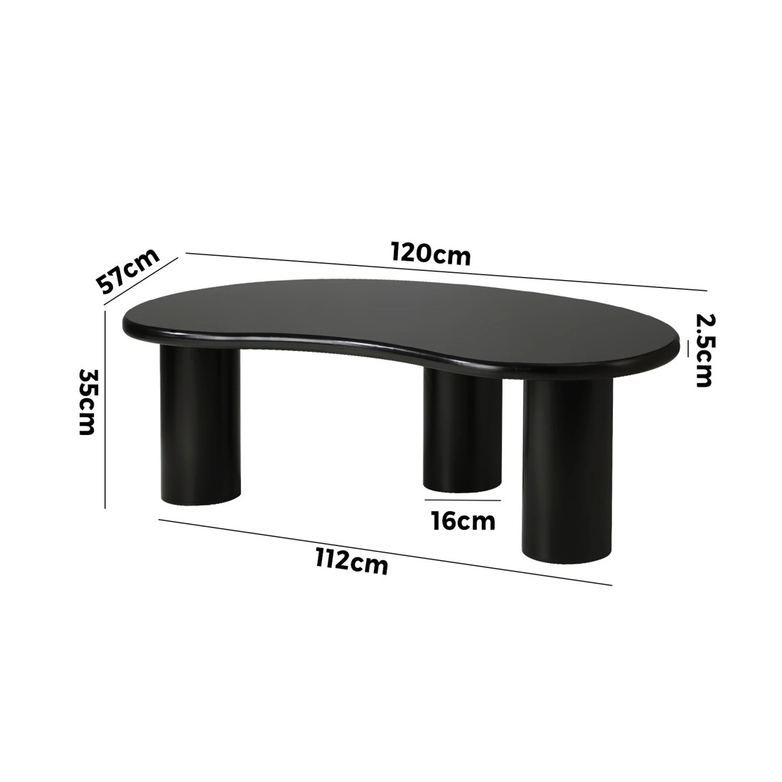 10 Oikiture Coffee Table Sofa Cafe Desk Side Tables Living Room Irregular
 - Black, 10 of 10