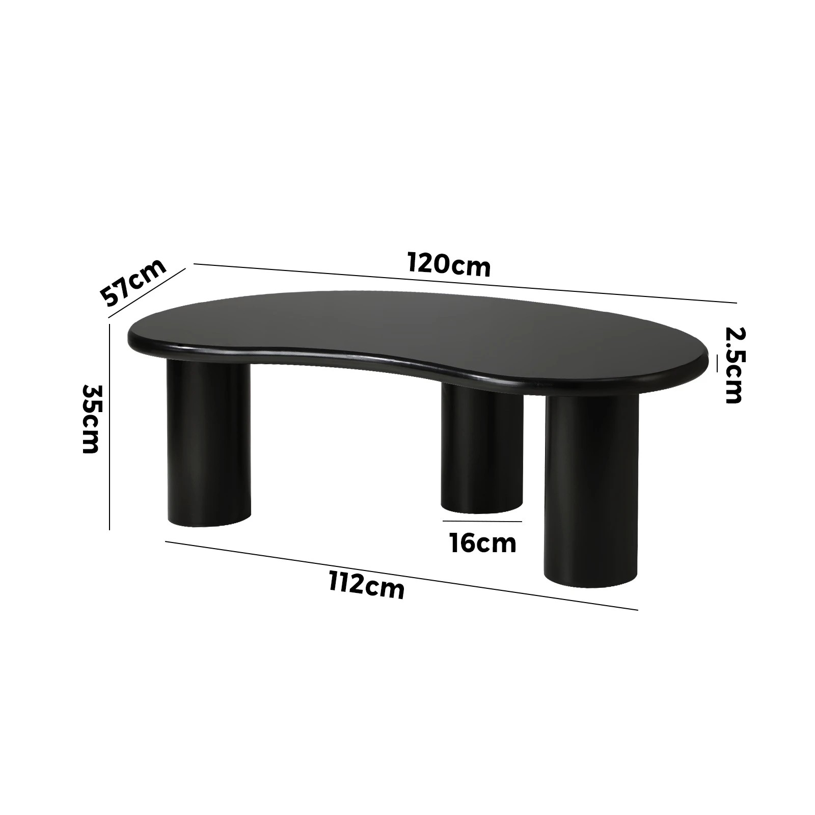 10 Oikiture Coffee Table Sofa Cafe Desk Side Tables Living Room Irregular
 - Black, 10 of 10