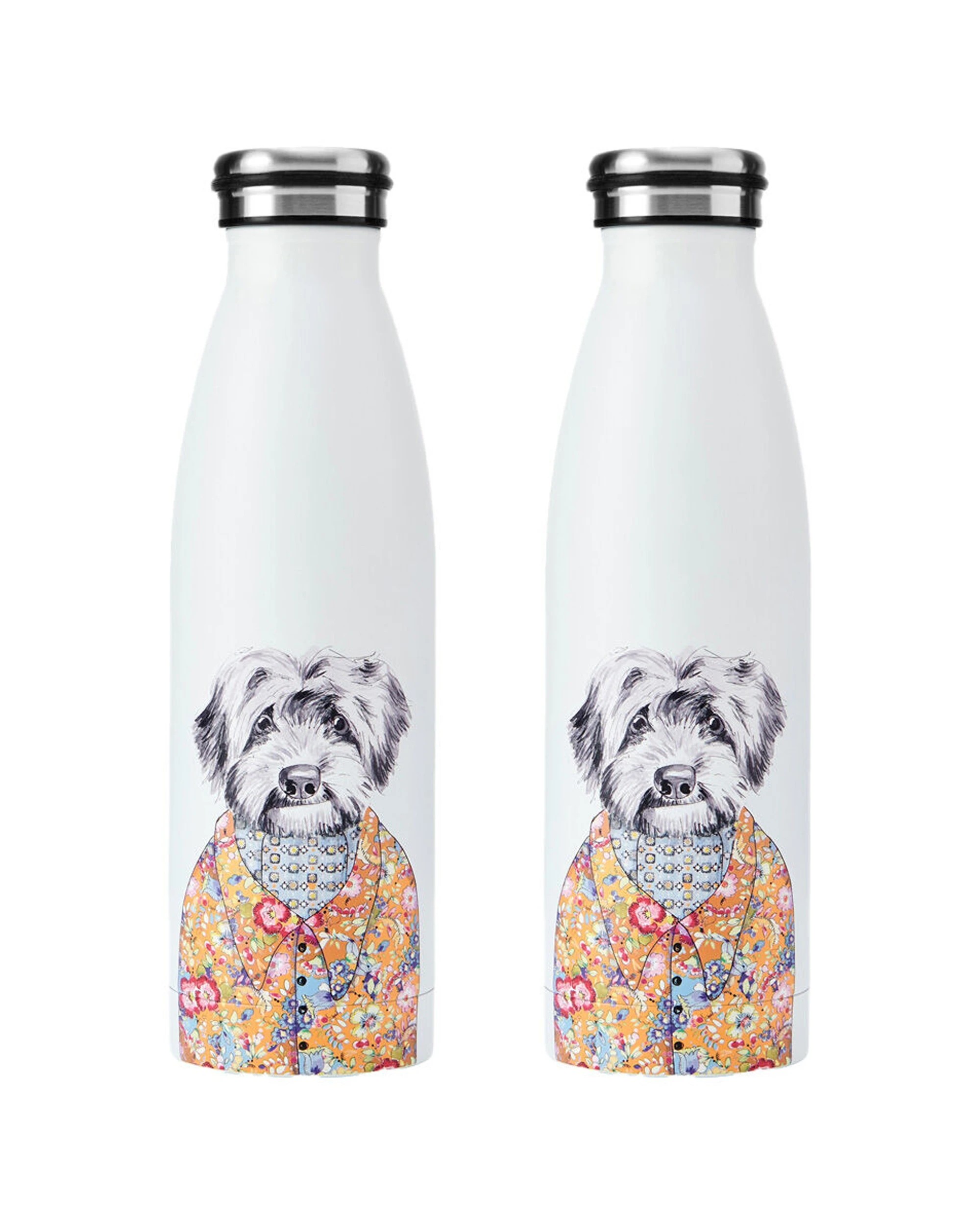 1 Mikasa 2PK Cockapoo Themed Sleeved Insulated Water Bottle Vacuum Insulated 500mL - White, 1 of 5