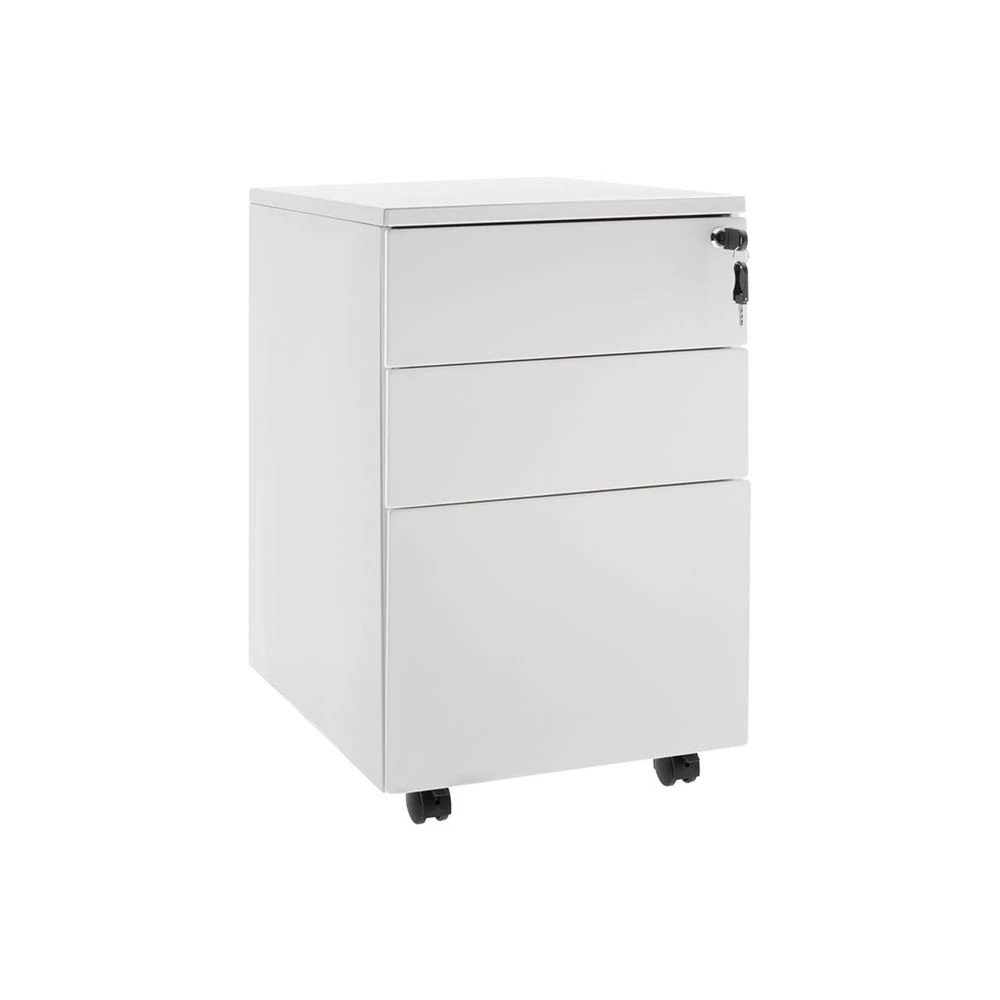 1 Stilford 3 Drawer Mobile Filing Pedestal AFRDI White Cabinets Pedestals, 1 of 4
