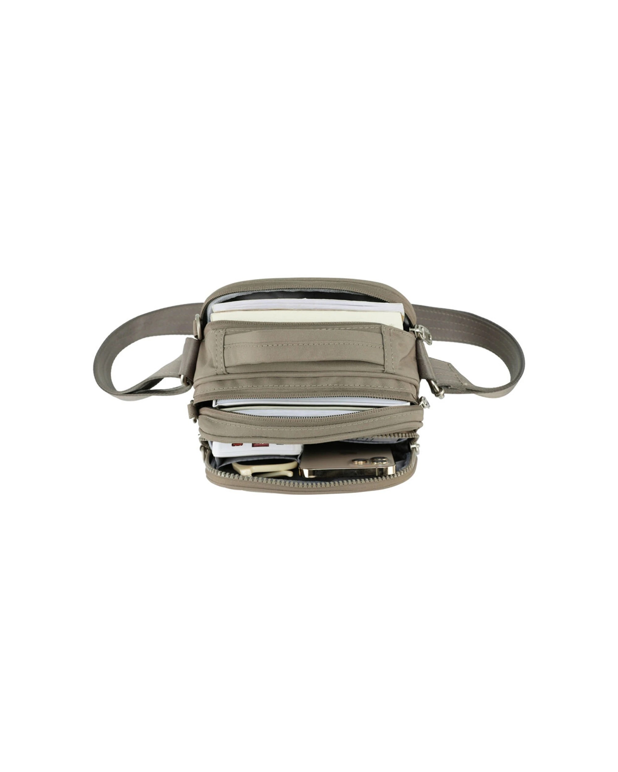 2 Tosca Anti-Theft Rfid Blocking Shoulder Travel Bag - Beige, 2 of 3