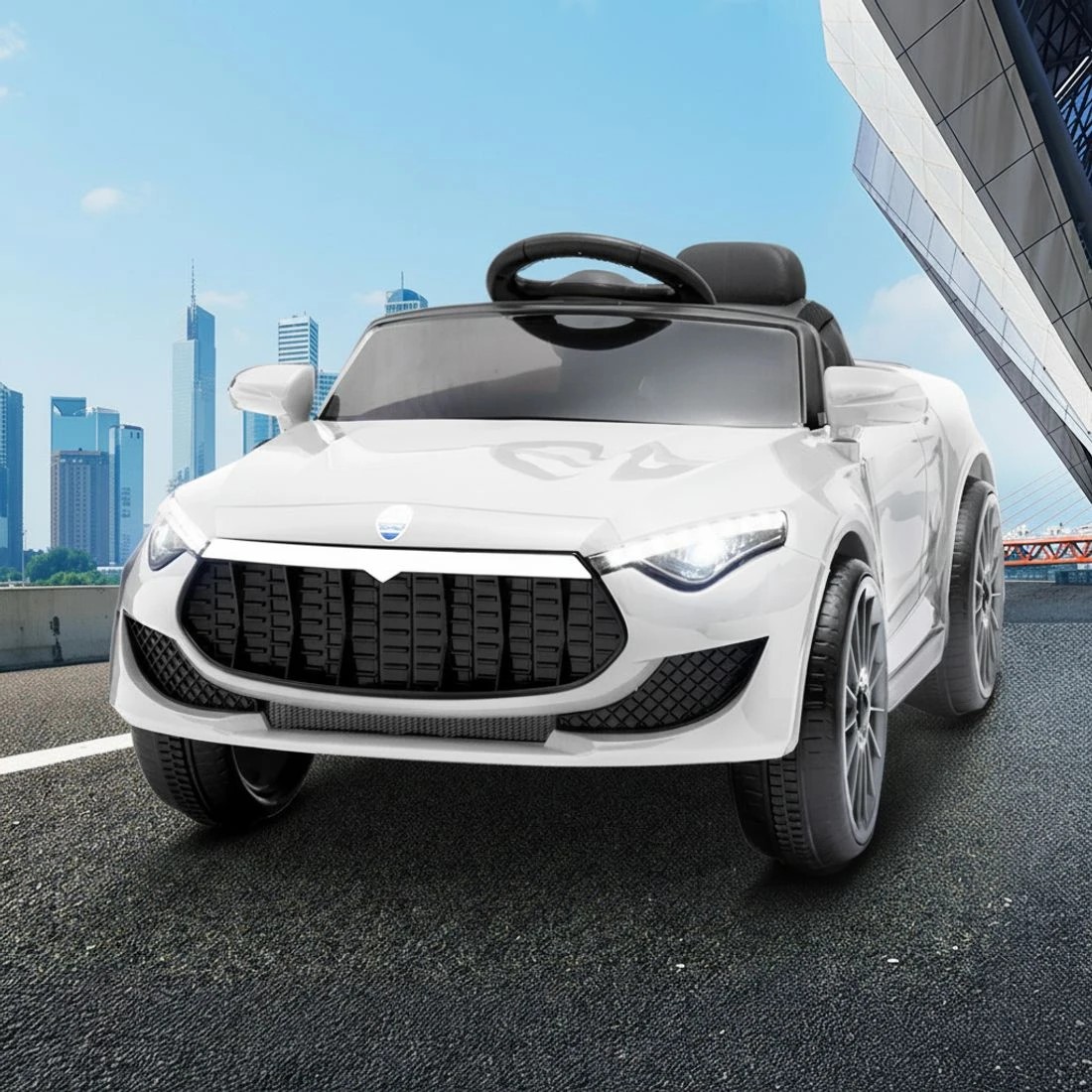 3 Rigo Kids Electric Ride On Car Cars Music Headlight Remote Control 12V - White, 3 of 8