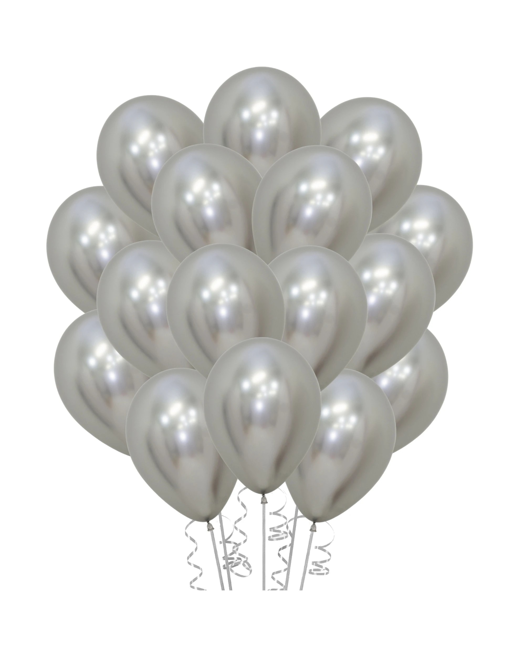 1 Sempertex Reflex Latex Small 12cm Balloons Pack of 20 - Silver, 1 of 1