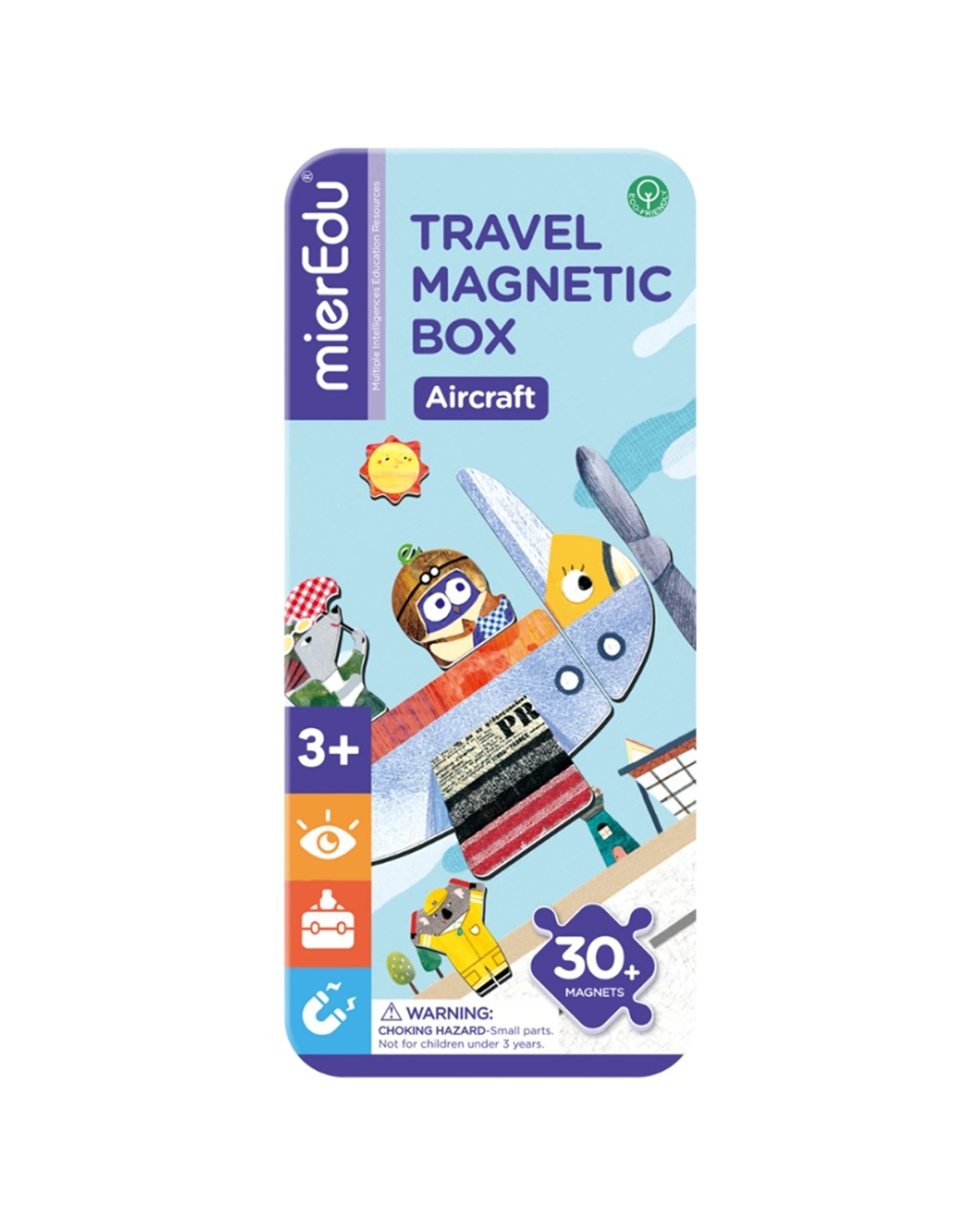 1 Mieredu 30pc Travel Magnetic Puzzle Box Aircraft Theme Kids Toy, 1 of 3