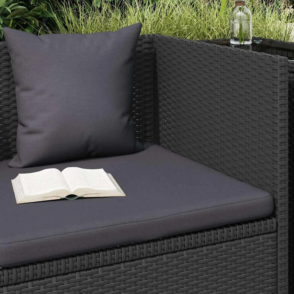 3 Vidaxl Garden Bed With Cushion And Pillow Poly Rattan - Black, 3 of 8