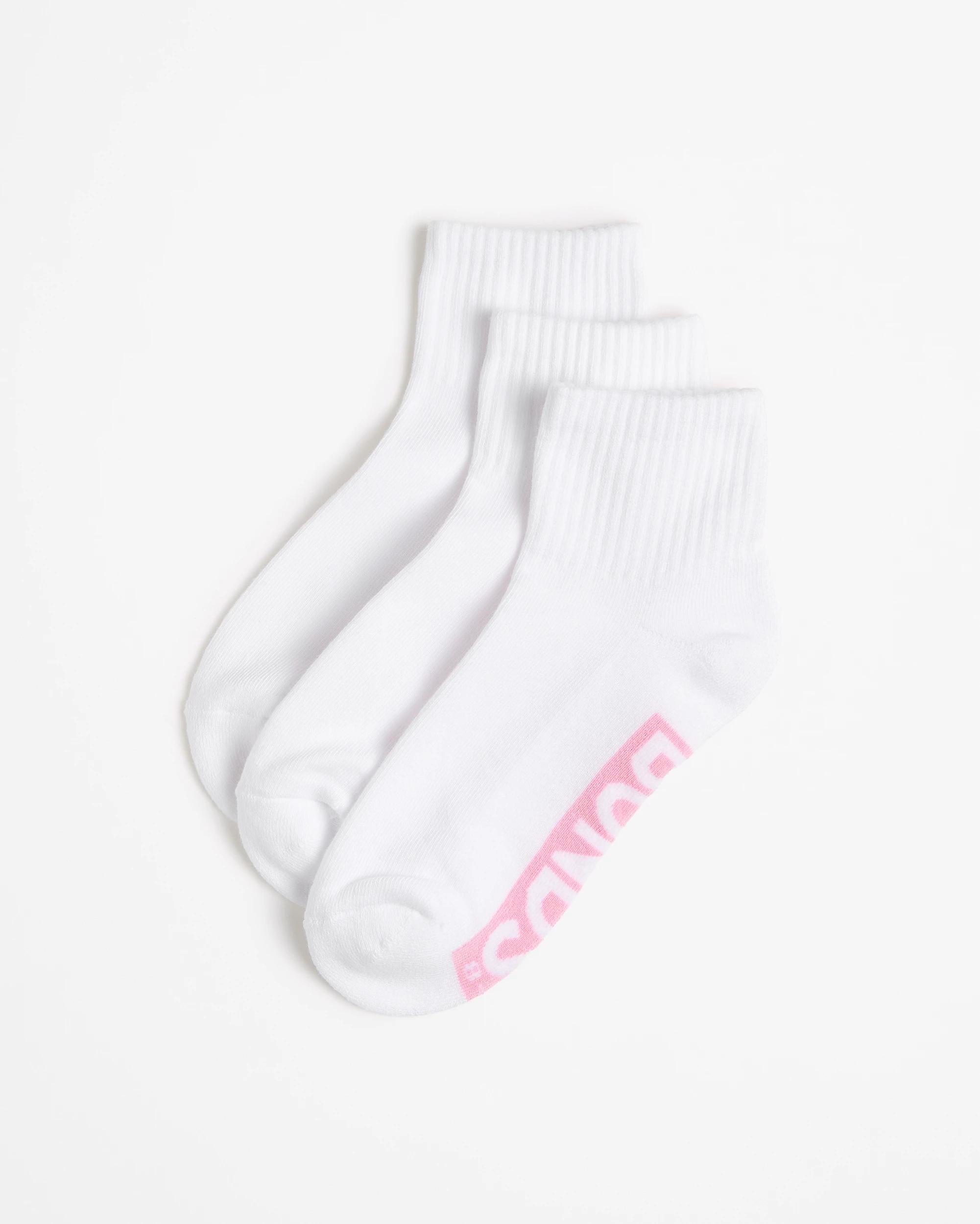 1 Women's Cotton Blend Cushioned Quarter Crew Socks 3 Pack - Bonds WHITE, 1 of 3