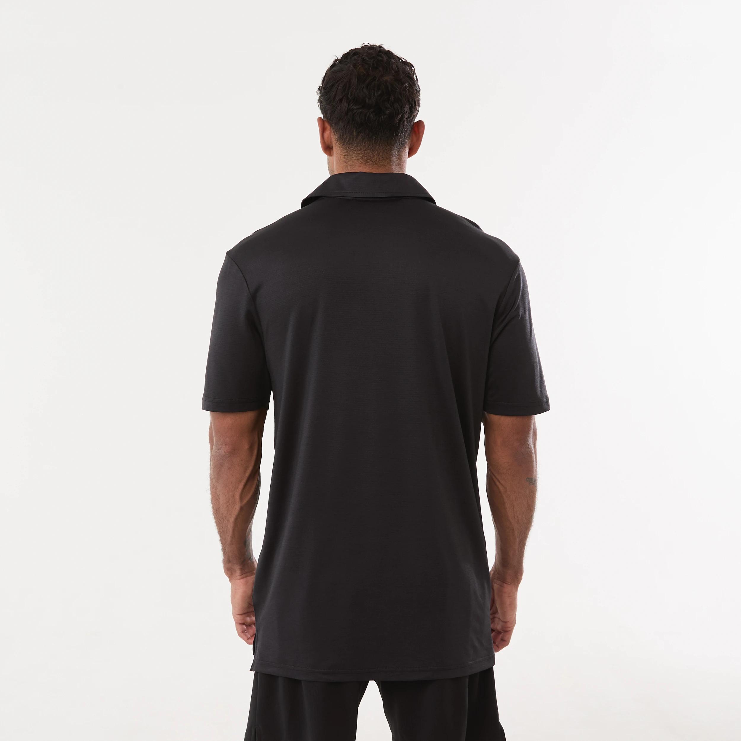 3 Active Mens Cationic Polo Shirt BLACK, 3 of 6