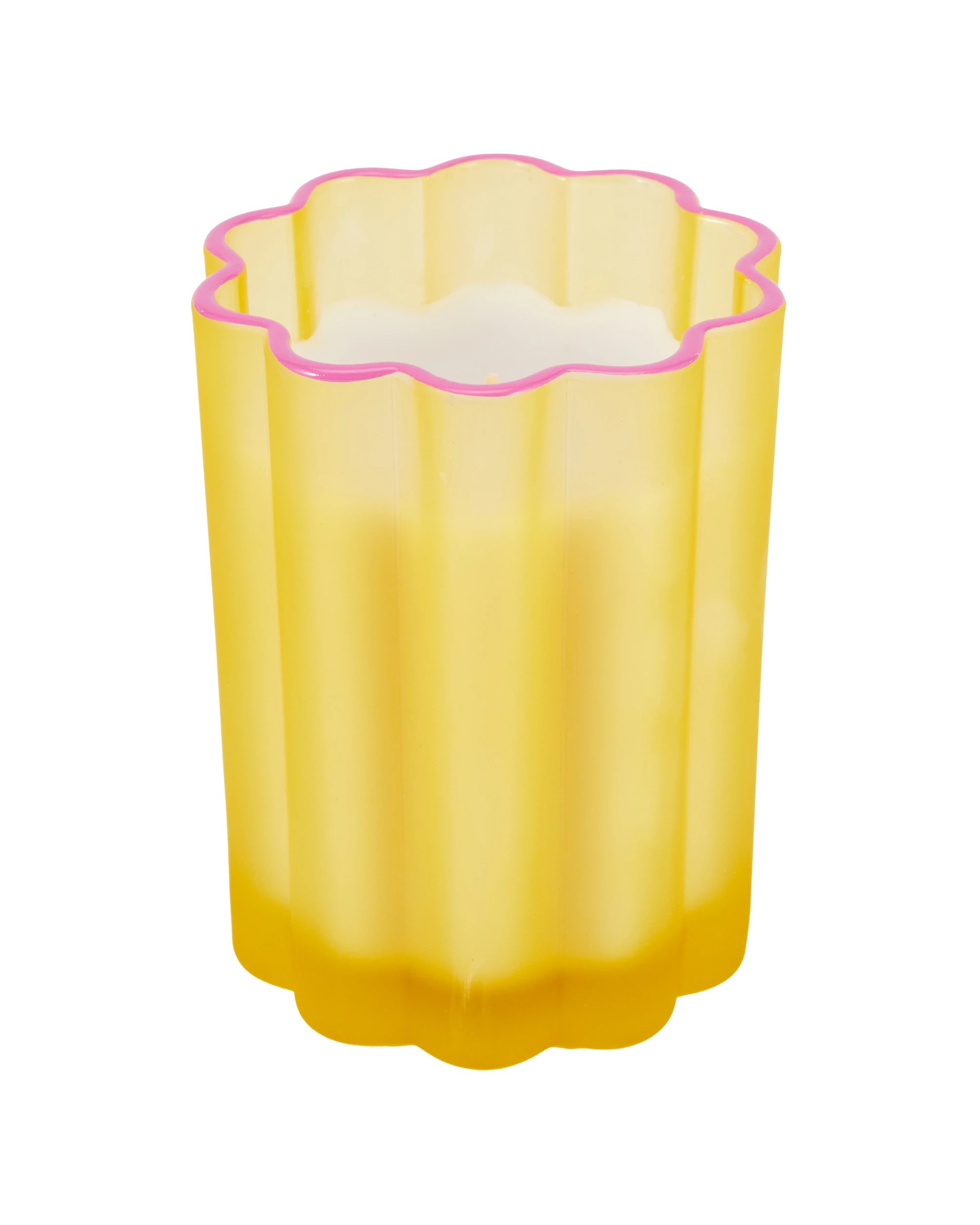 2 Scallop Glass Candle - Yellow, 2 of 5