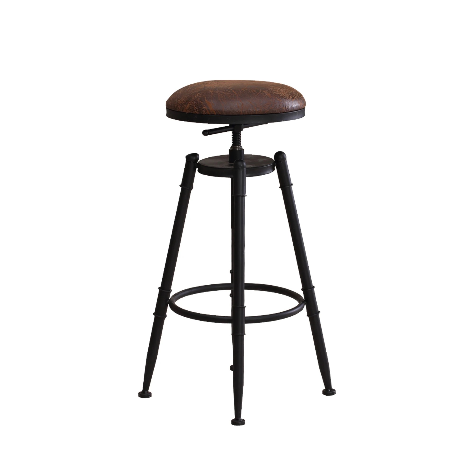 2 Levede 2x Industrial Swivel Bar Stools - Black, 2 of 7