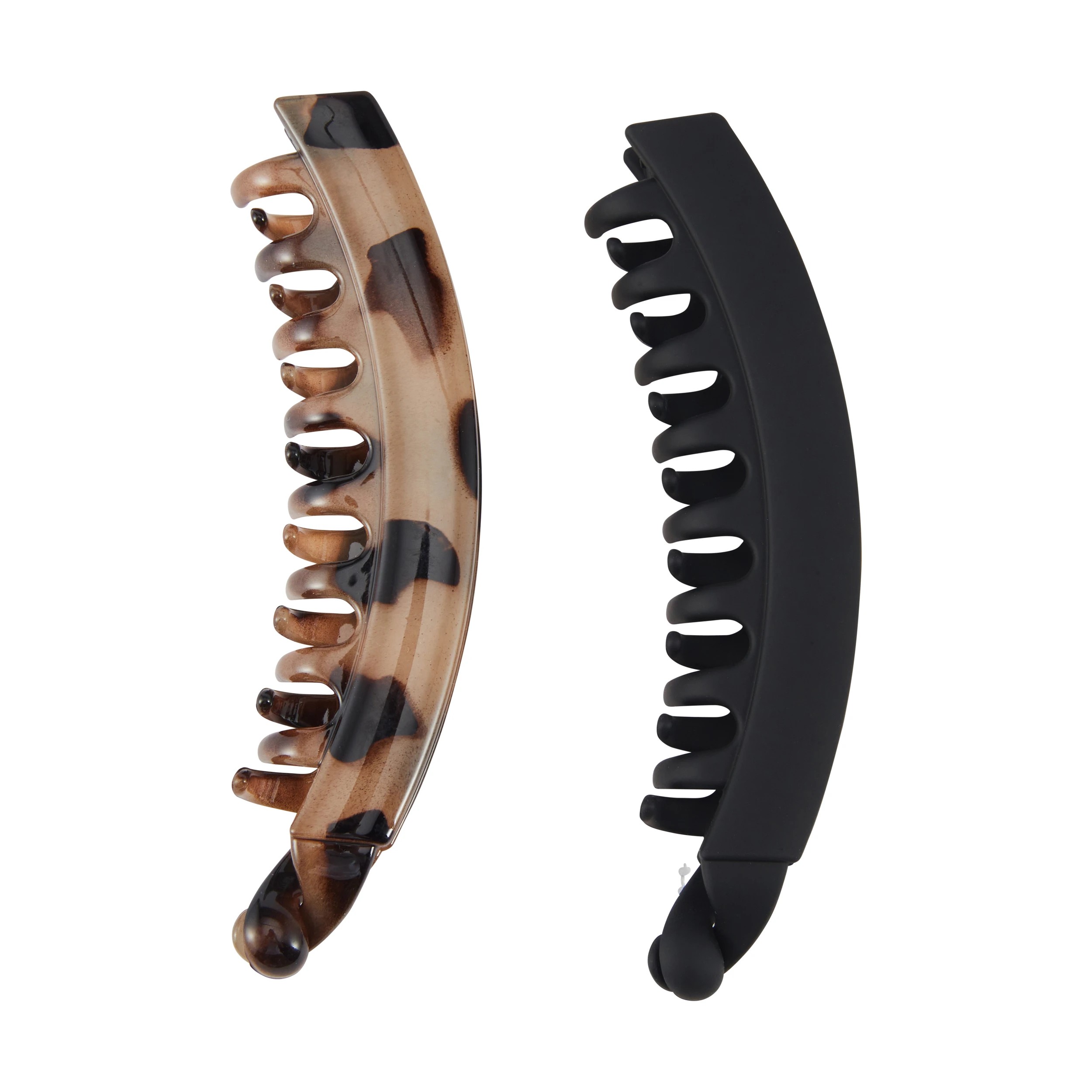 2 OXX Haircare 2 Piece Banana Clips - Black and Tort, 2 of 3