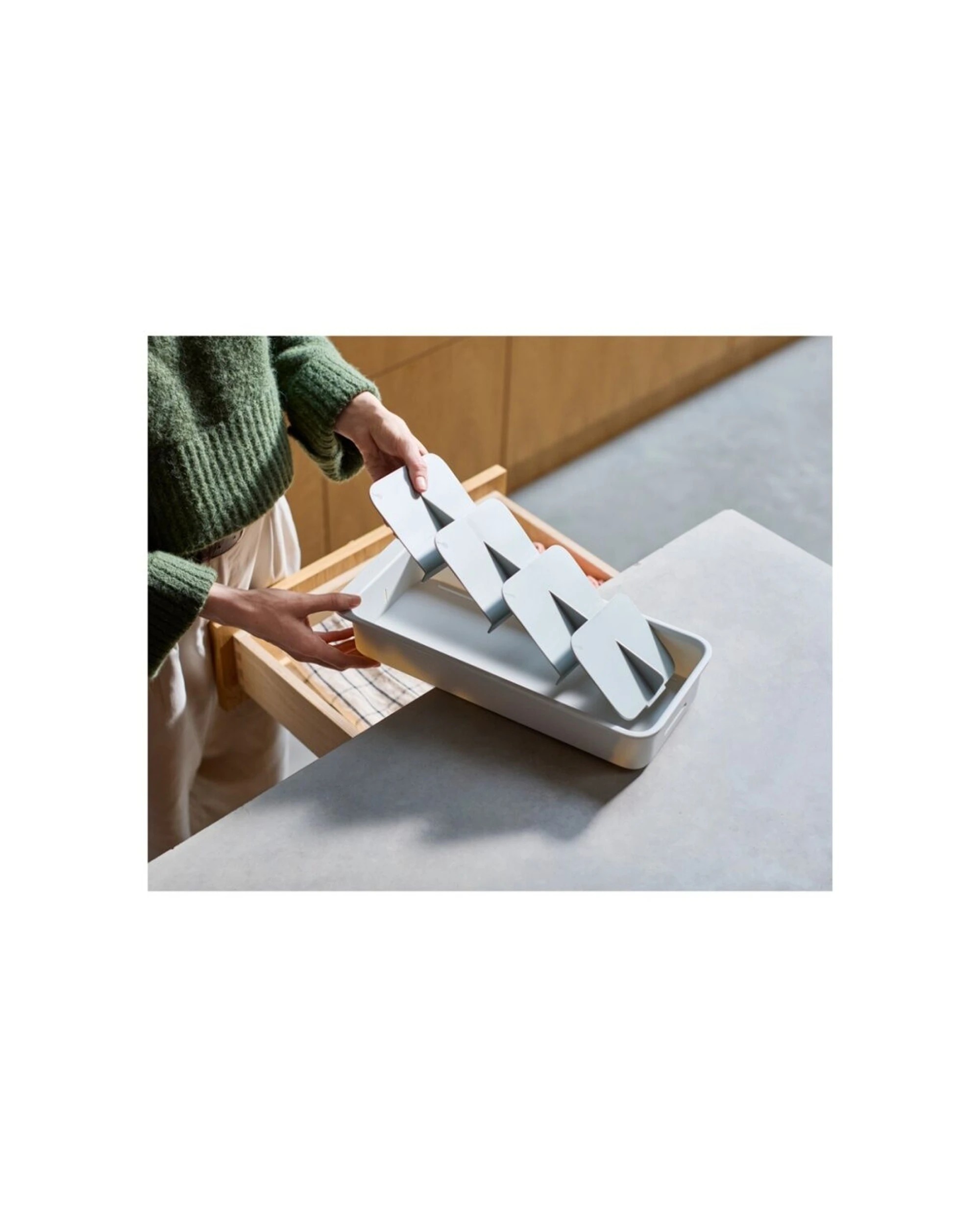 7 Joseph Joseph DrawerStore Tiered Cutlery Kitchen Storage Organiser Large Stone - Beige, 7 of 7