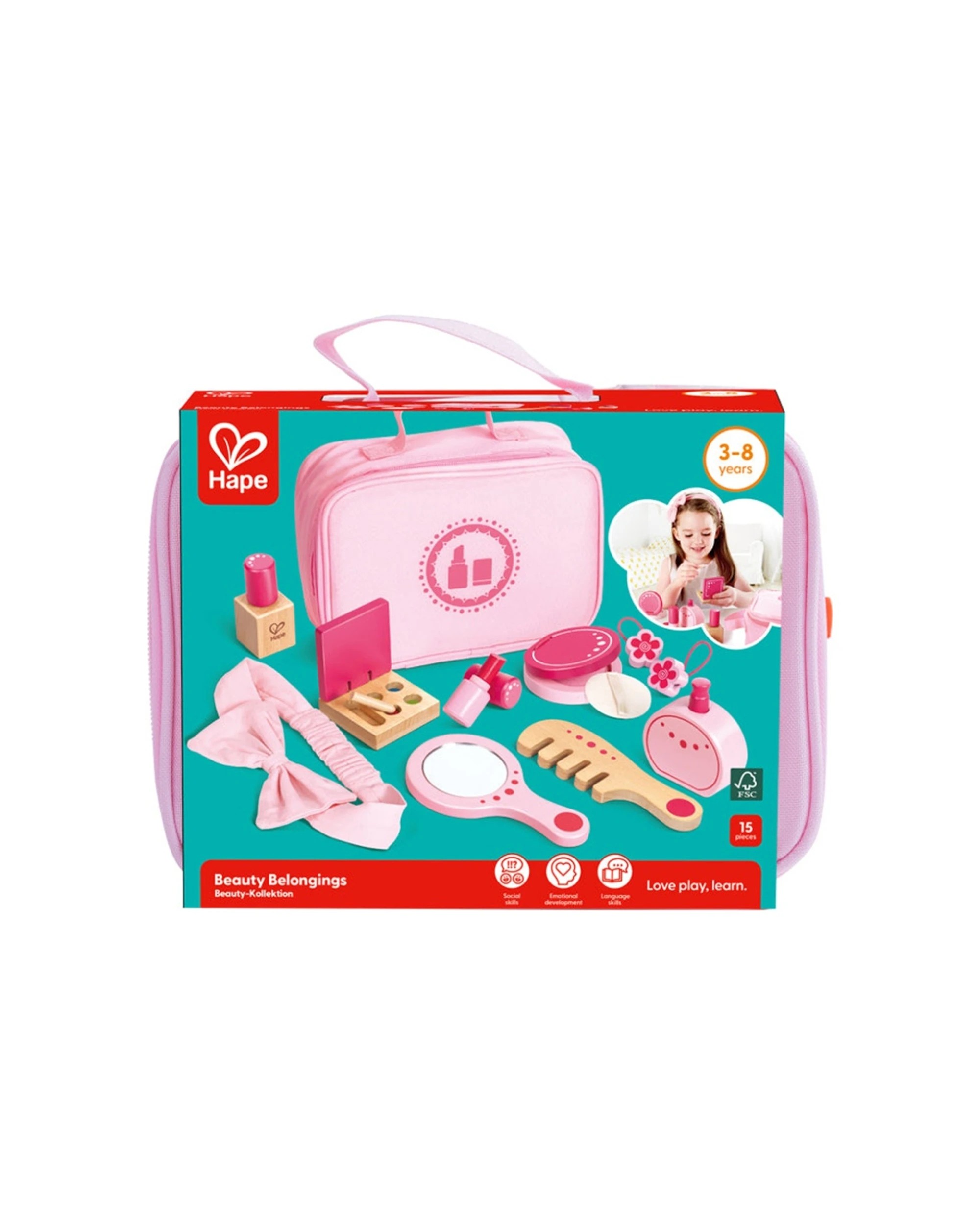 6 Hape Cosmetic Kit Hair Nails Make-Up Set Kids Role Play Beauty Accessories Set - Pink, 6 of 7