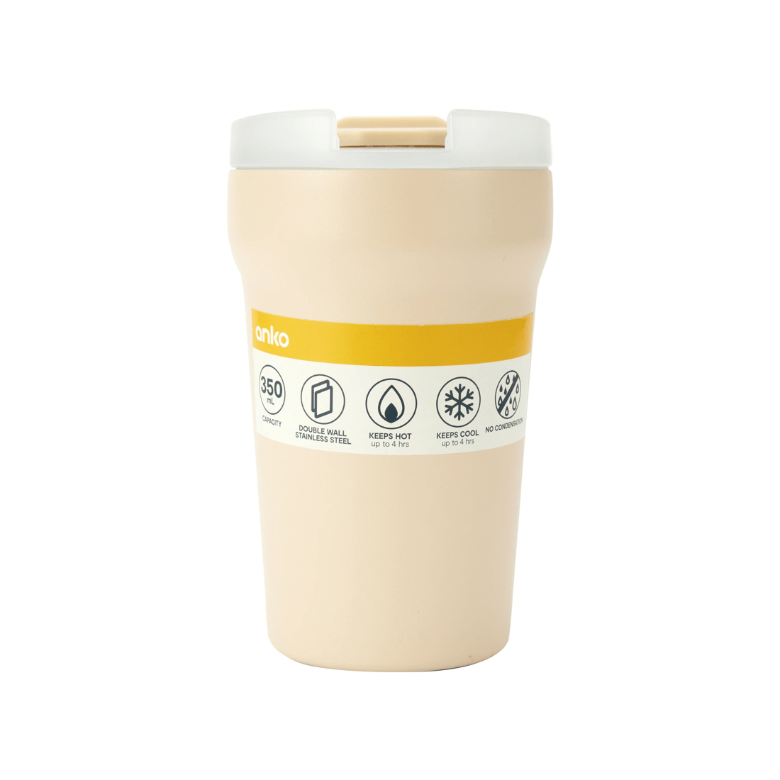 6 350ml Ceramic Coating Coffee Cup - Cream, 6 of 6