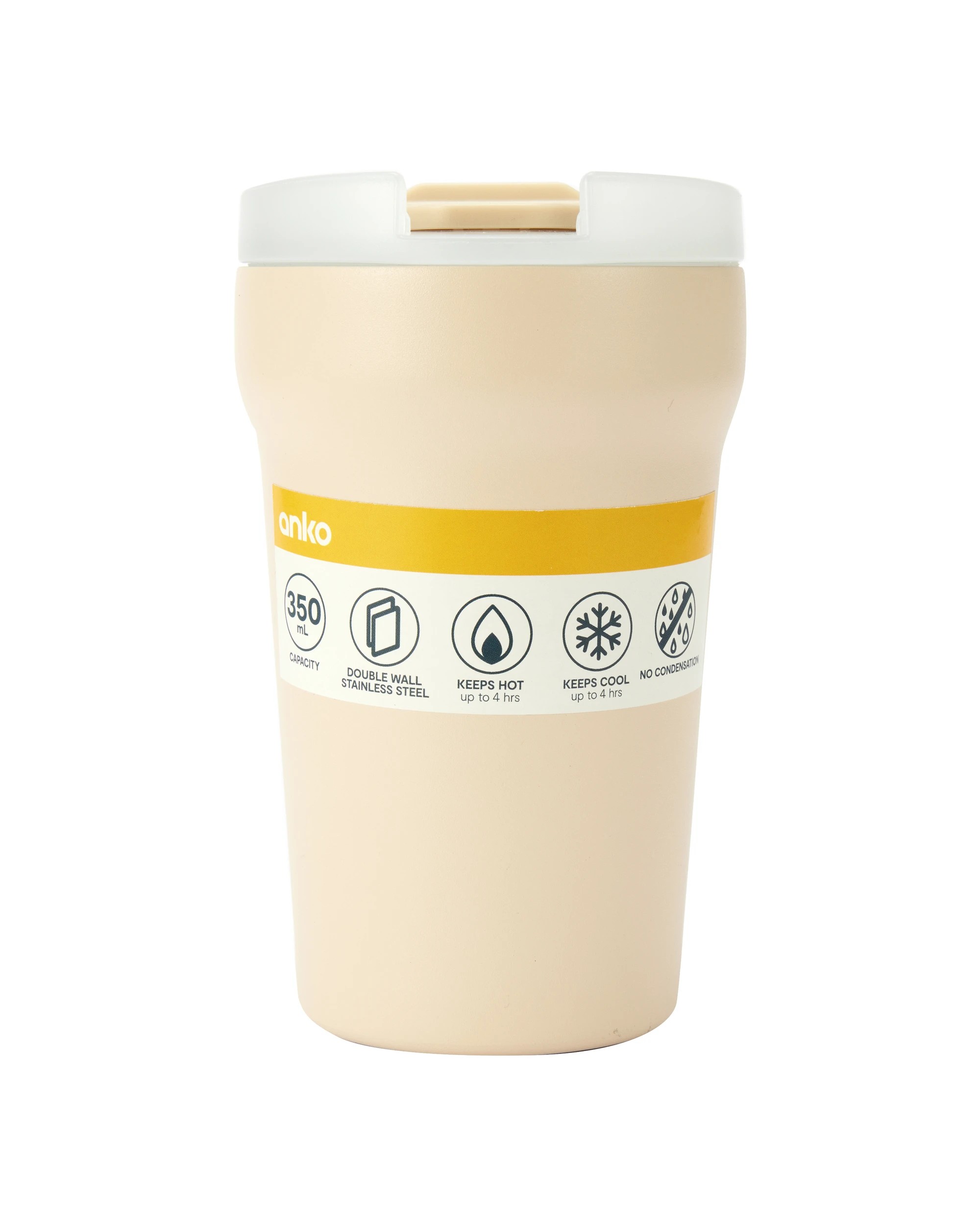 6 350ml Ceramic Coating Coffee Cup - Cream, 6 of 6