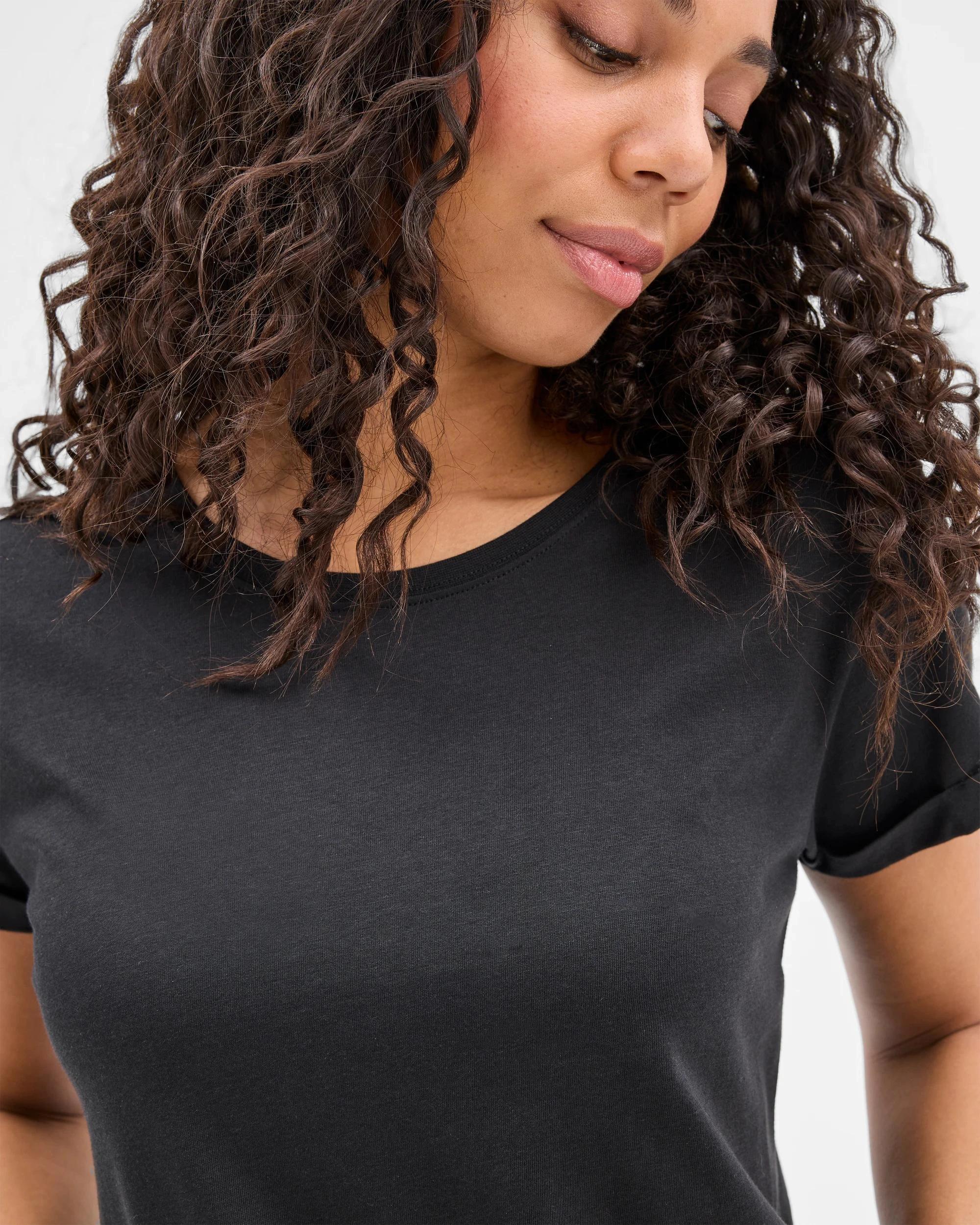 7 Target Cotton/Modal Relaxed Crew T-Shirt BLACK, 7 of 7