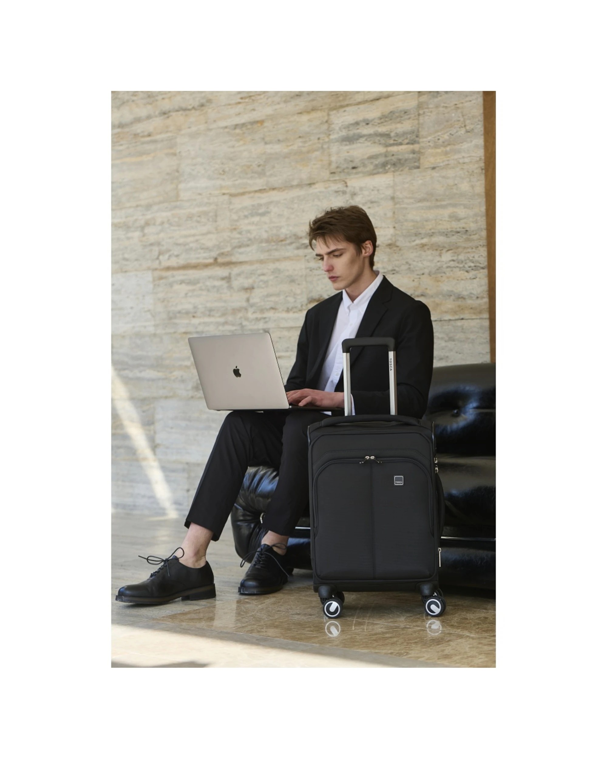 6 Tosca 3pc Grange Lockable Trolley Travel Suitcase Luggage Set Expandable - Black, 6 of 6