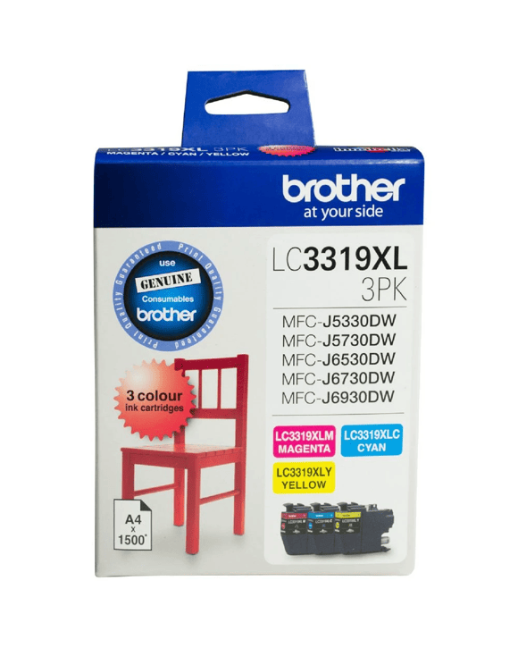 Brother LC 3319XL Ink Cartridges 3 Colour Value Pack