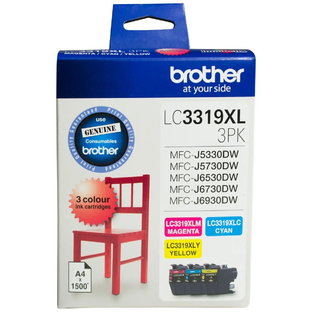 1 Brother LC 3319XL Ink Cartridges 3 Colour Value Pack, 1 of 4