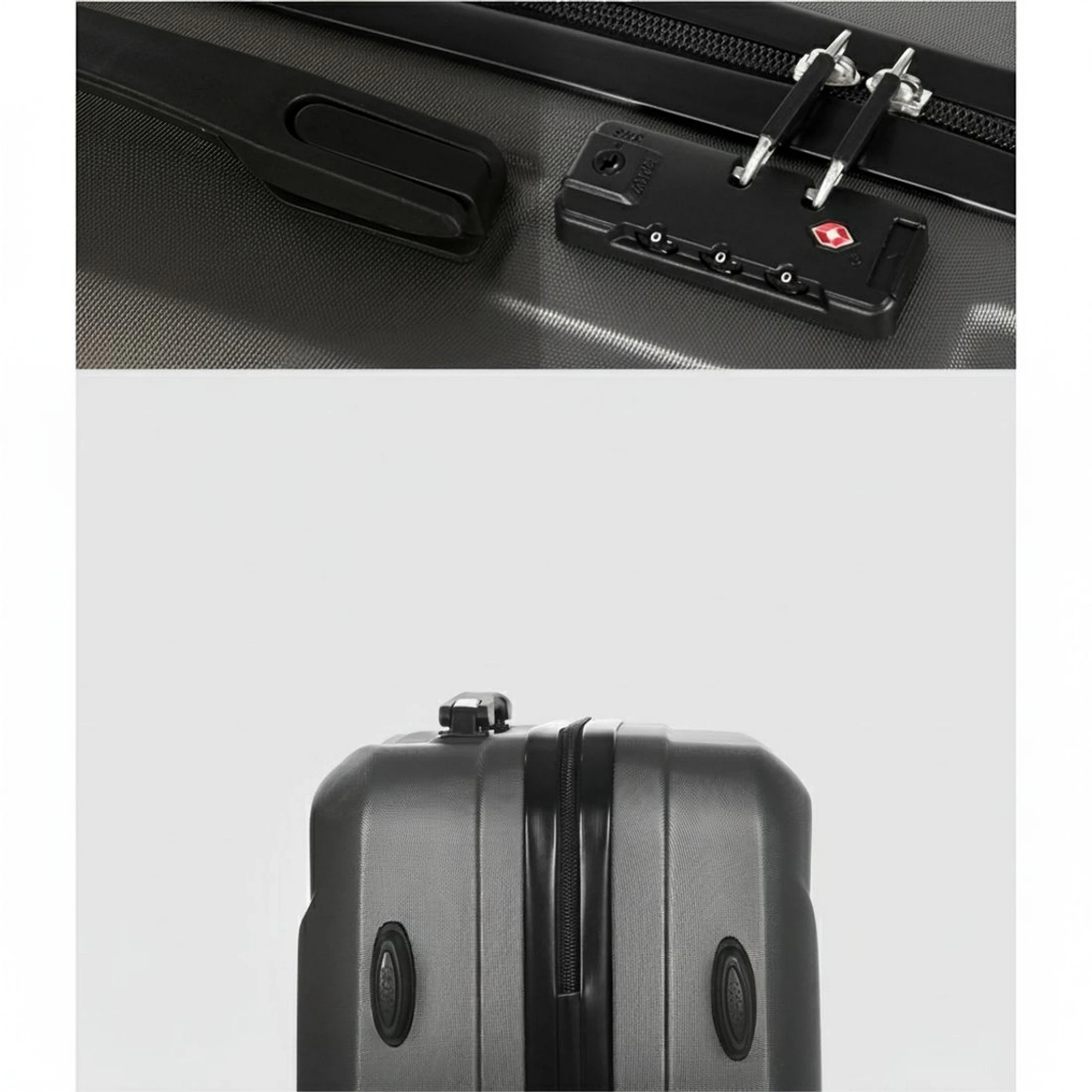 3 Wanderlite 2pc Luggage 12" 20" Trolley Travel Suitcase Storage Carry On TSA Lock - Grey, 3 of 6
