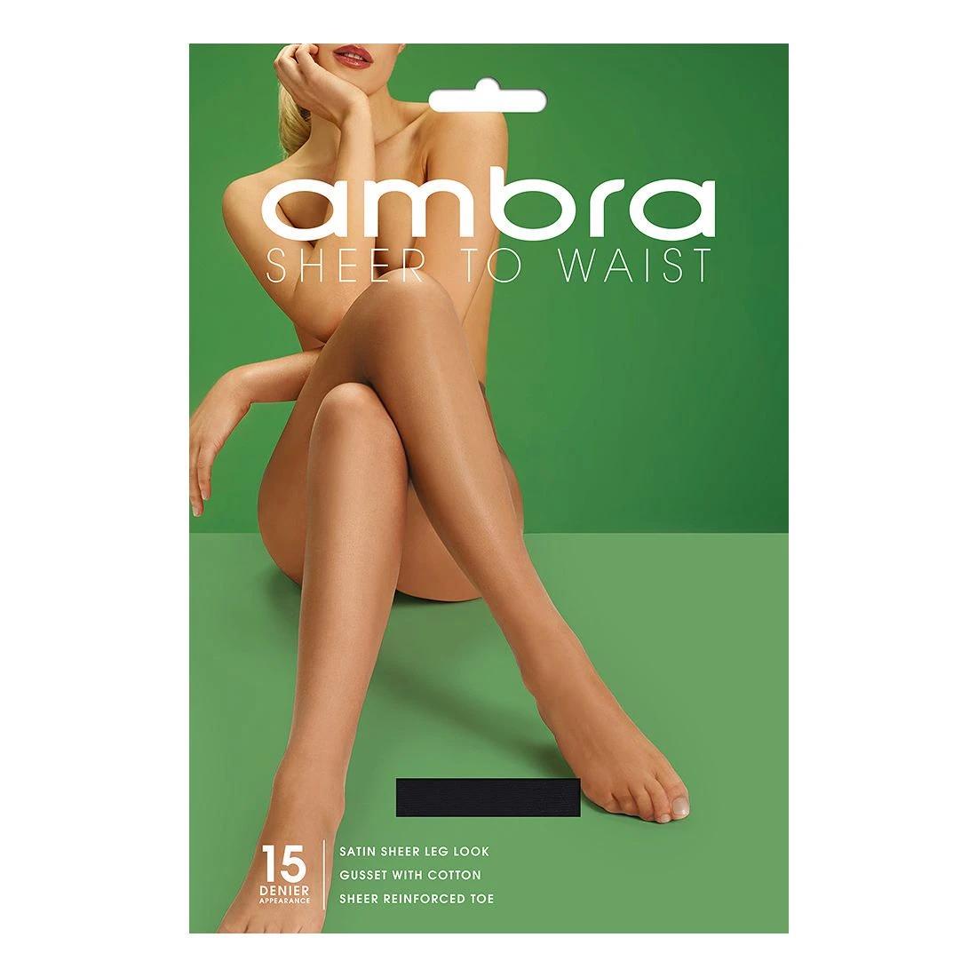 1 Ambra 1 Pack 15 Denier Sheer To Waist Pantyhose BLACK