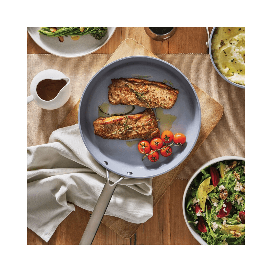 6 28cm PYROLUX NEXGEN Chef Pan 4.1L Ivory | Ceramic Non-Stick, Induction Base, Oven Safe, Recycled Aluminium, 6 of 7