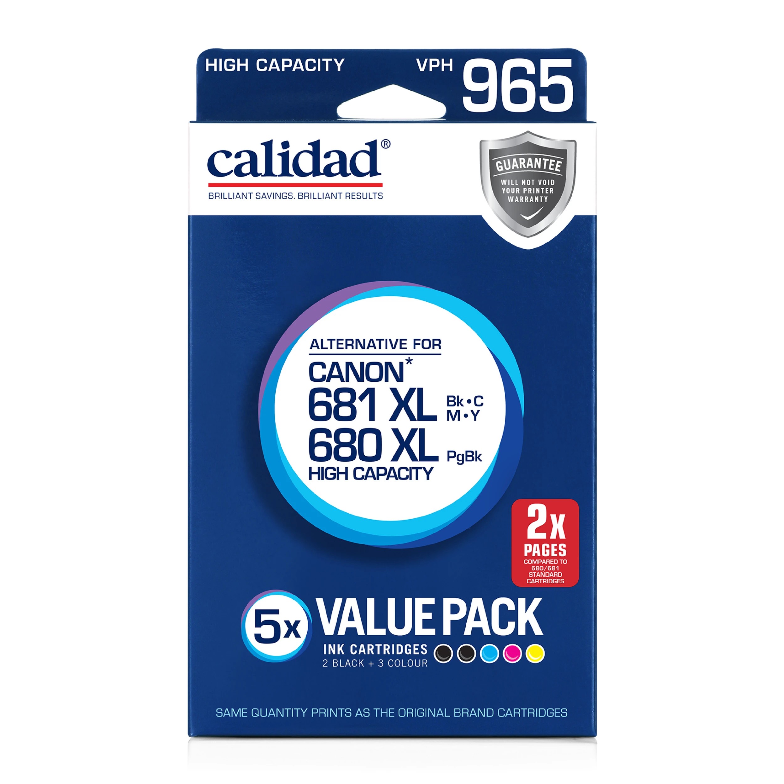 1 5 Pack Calidad High Capacity VPH 965 Ink Cartridges, 1 of 7