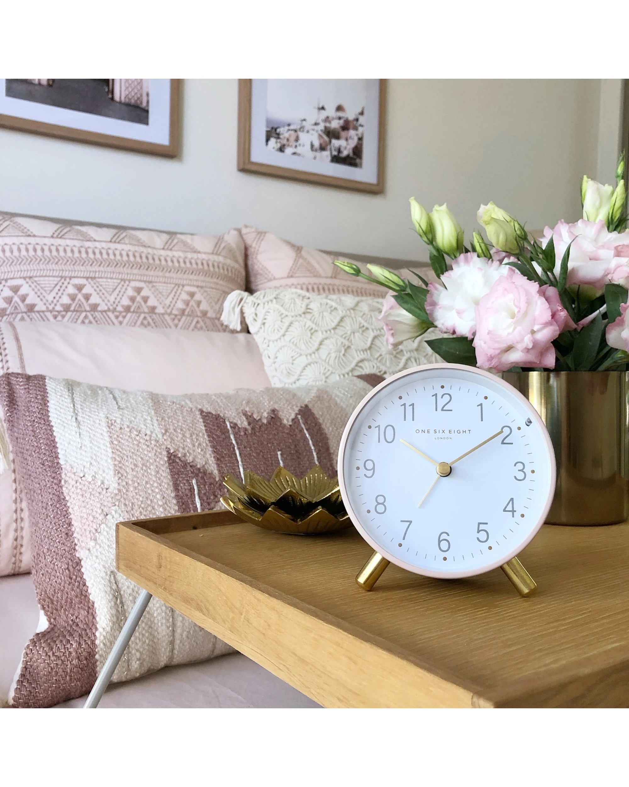 3 One Six Eight London Maisie Silent Alarm Clock - Blush - Pink, 3 of 4