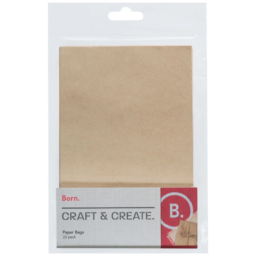 1 Born Paper Bags 20 Pack Natural, 1 of 2