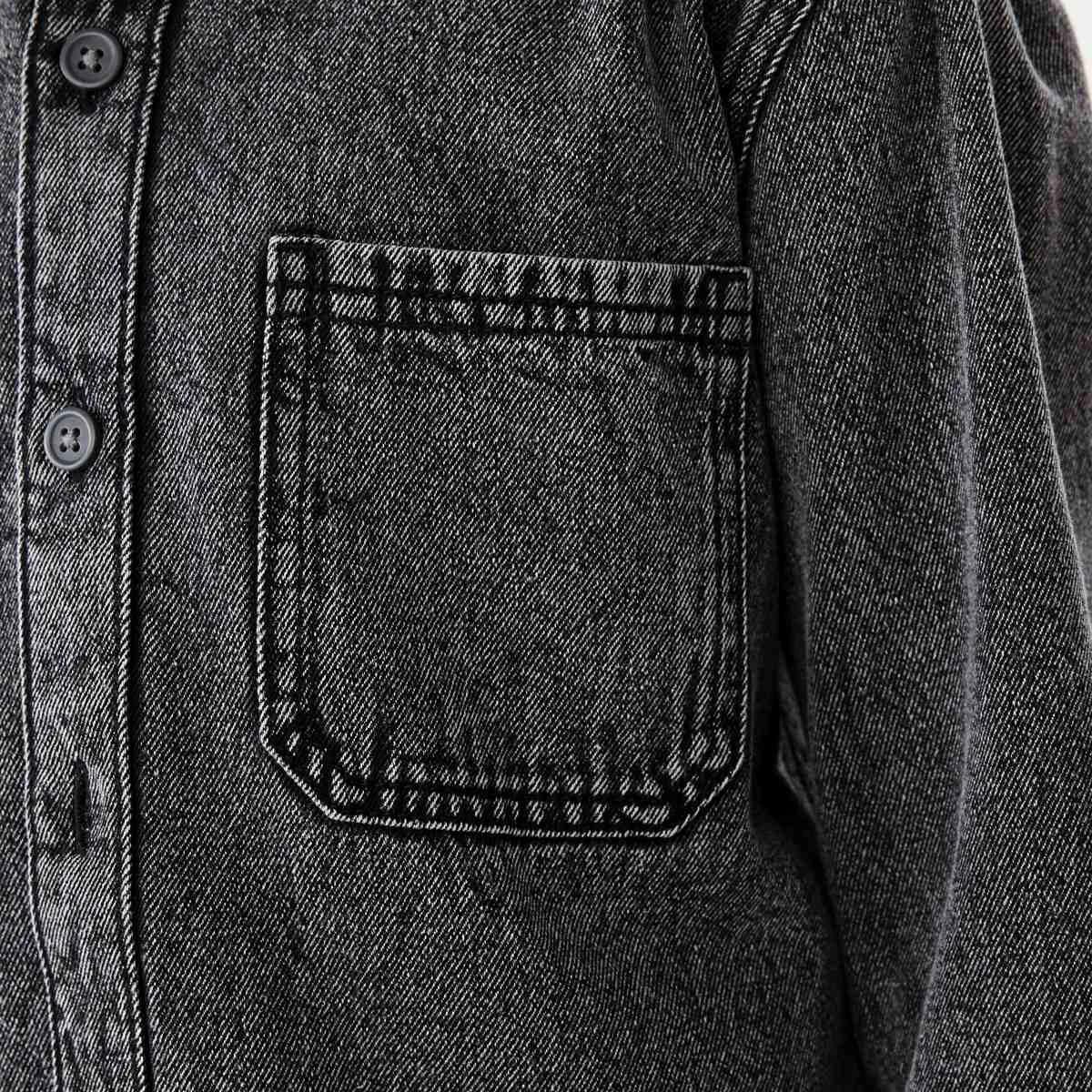 5 Denim Utility Overshirt Black Wash, 5 of 10