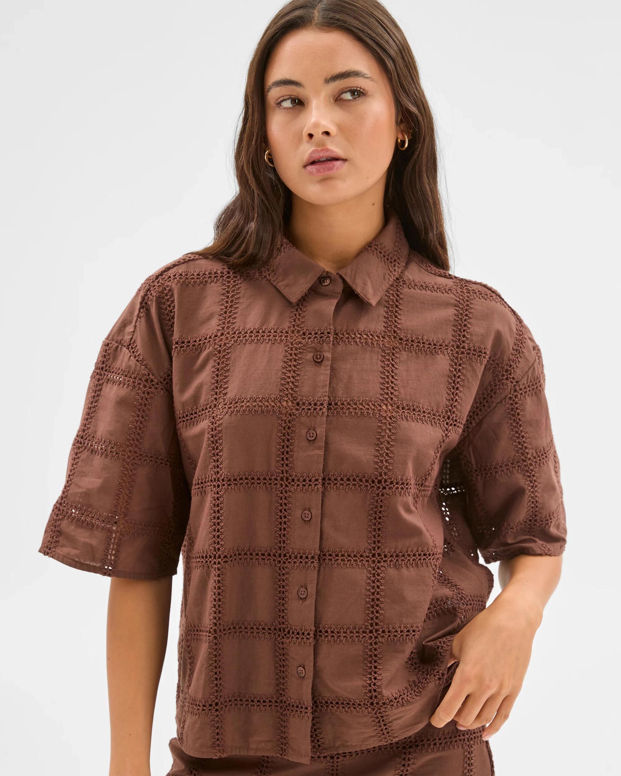 7 Embroidered Shirt - Lily Loves ESPRESSO, 7 of 7