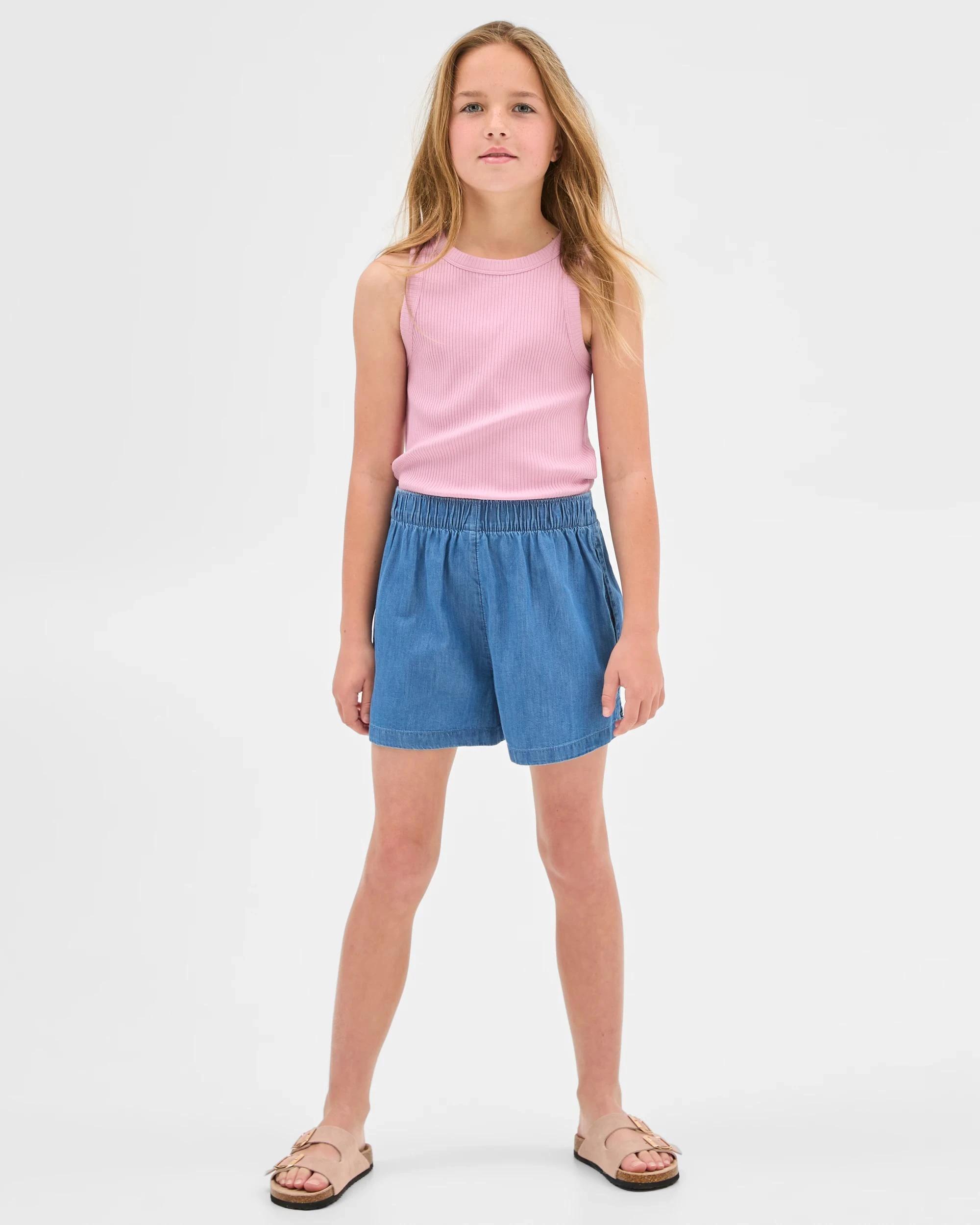 3 Target Australian Cotton Chambray Short MID BLUE, 3 of 6