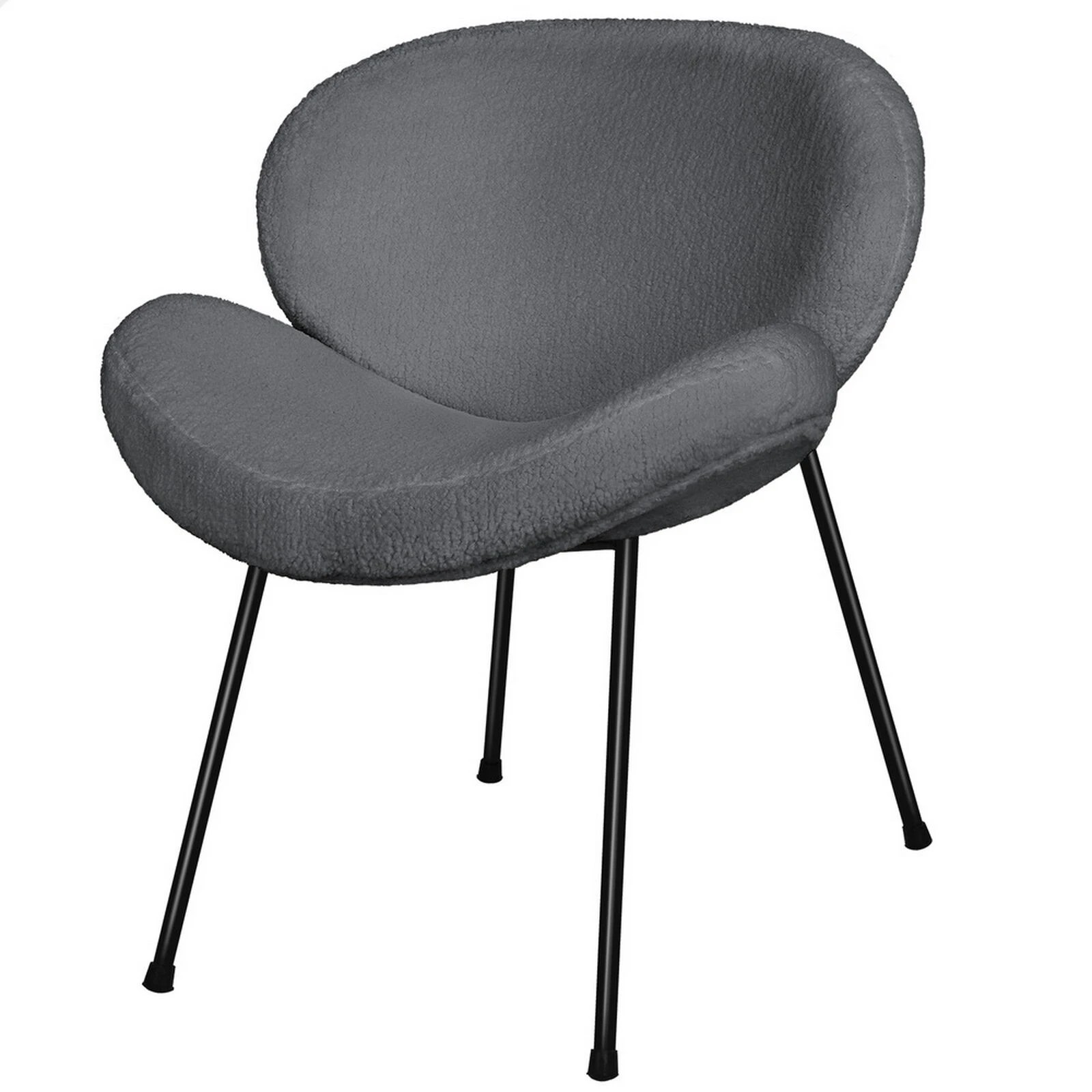 1 Alfordson Dining Chair Armchair Accent Kitchen Padded Living Room Sherpa - Grey, 1 of 9